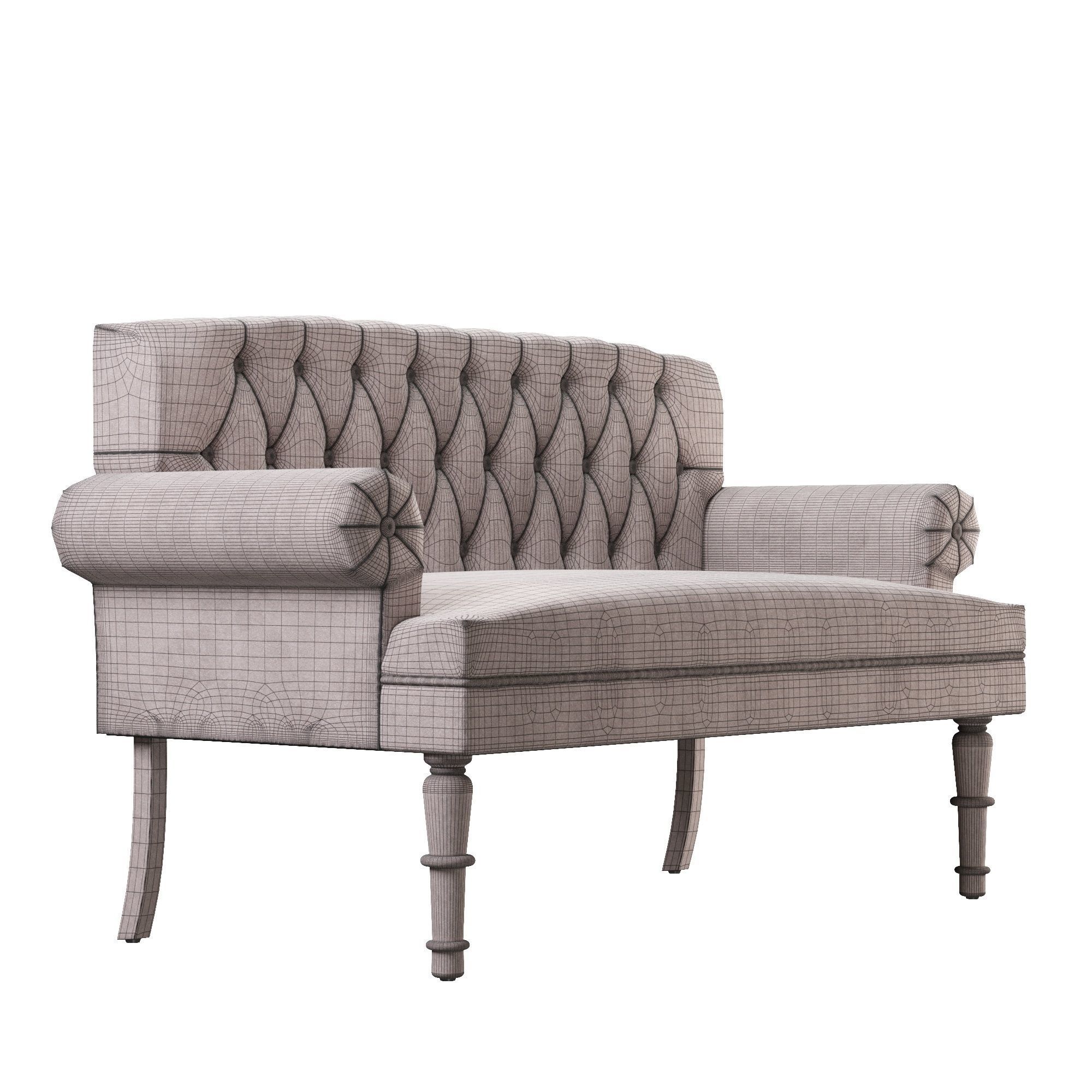 Bjorn Rolled Arm Settee Free 3D model_4