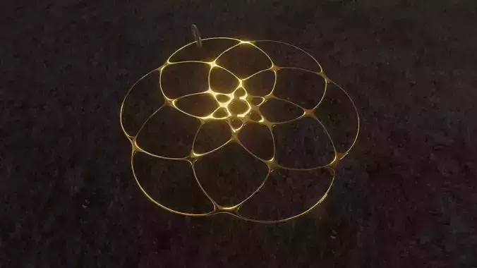 Golden 3D Mandala Earing or Pendant