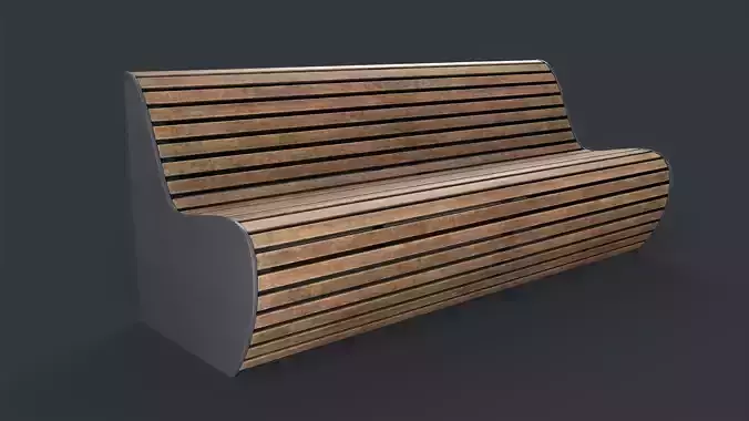 Modern Outdoor Bench 18 PBR Game Ready Low-poly 3D model
