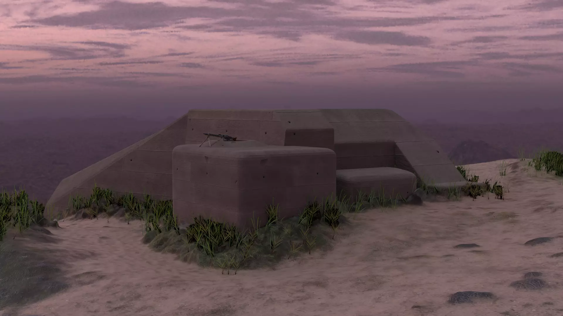 WWII Bunker German Regelbau Free 3D model