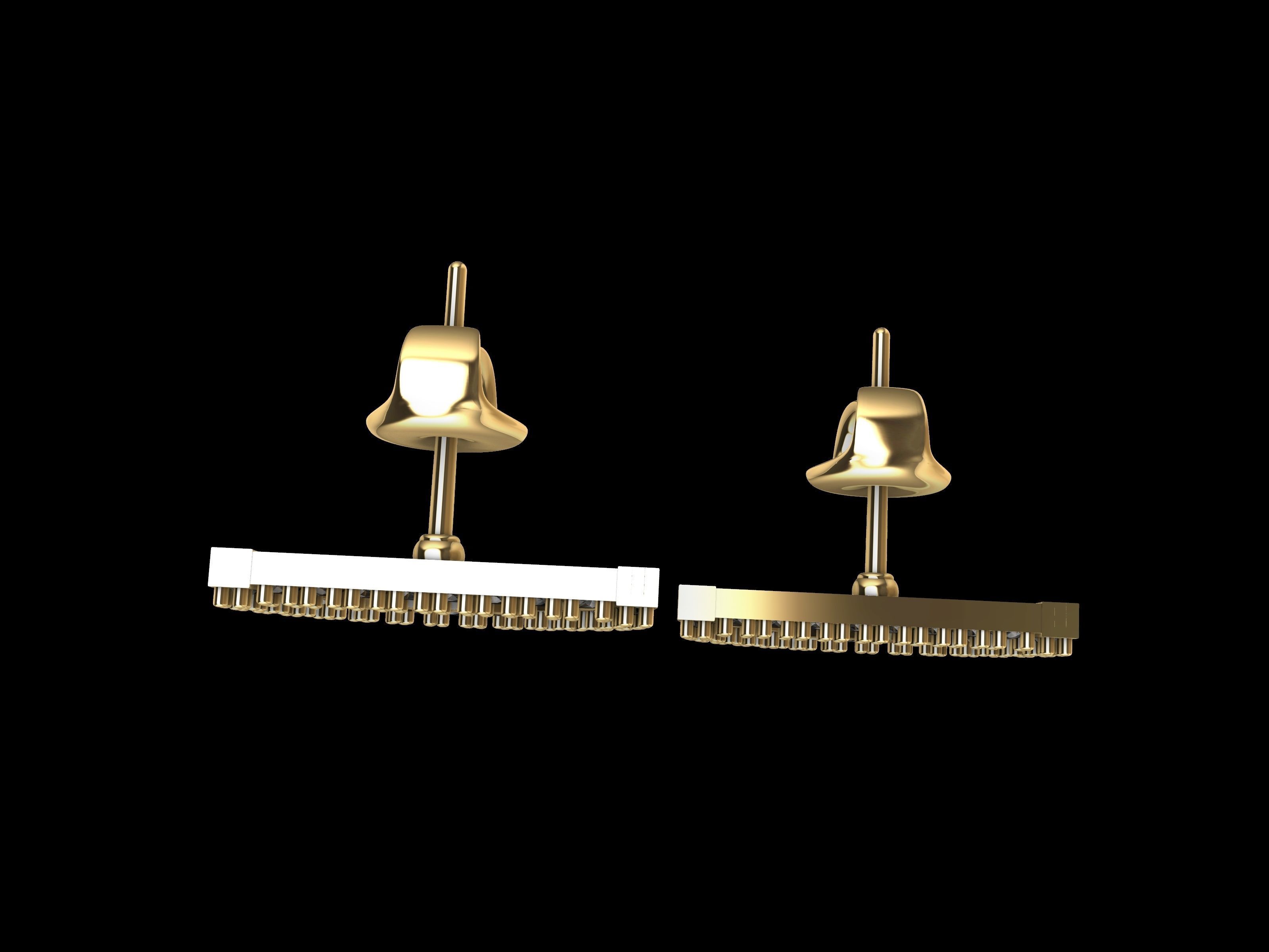 half circle diamond earrings stl verified 3D print model_7