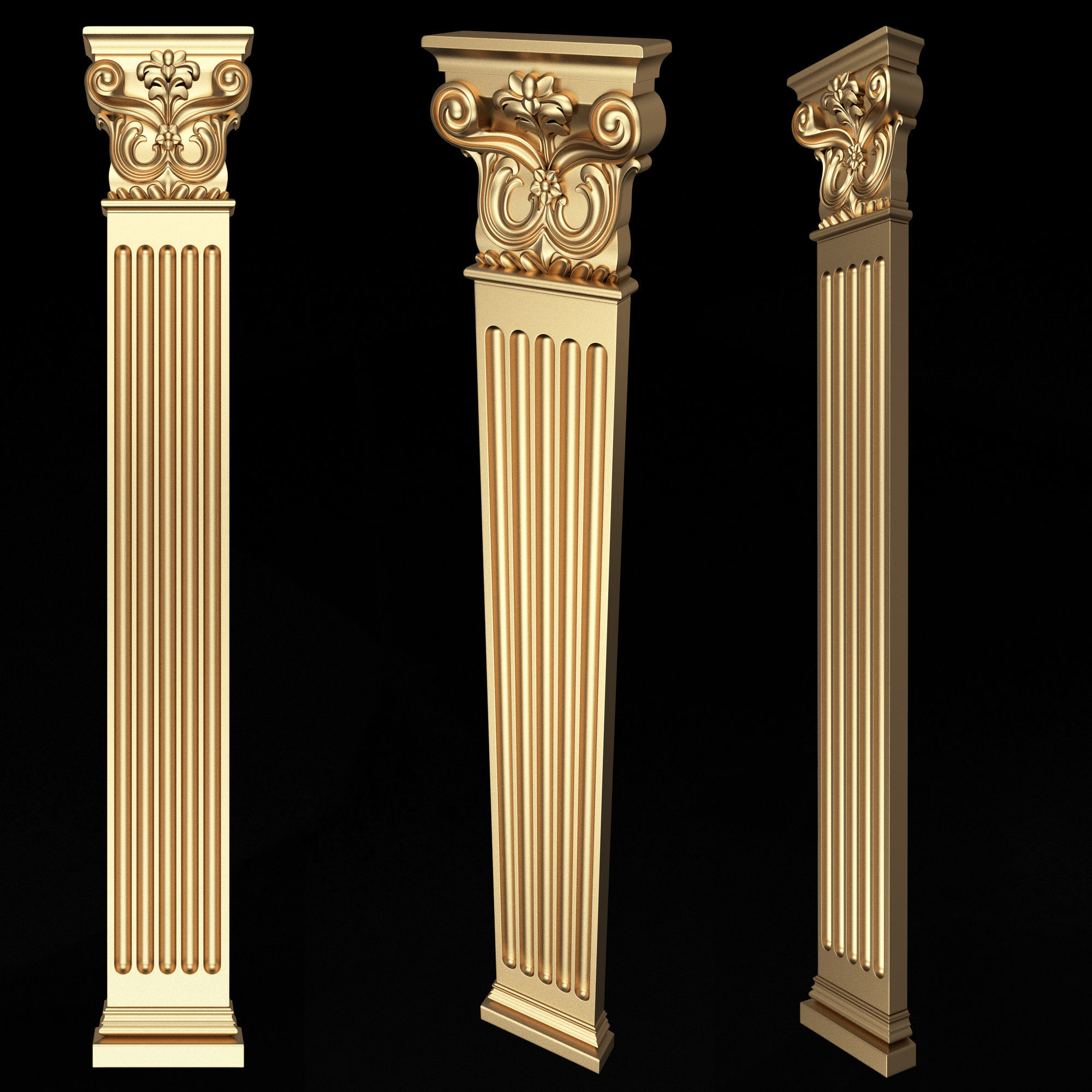 Collection of 170 Classic Carvings 06 Low-poly 3D model_95