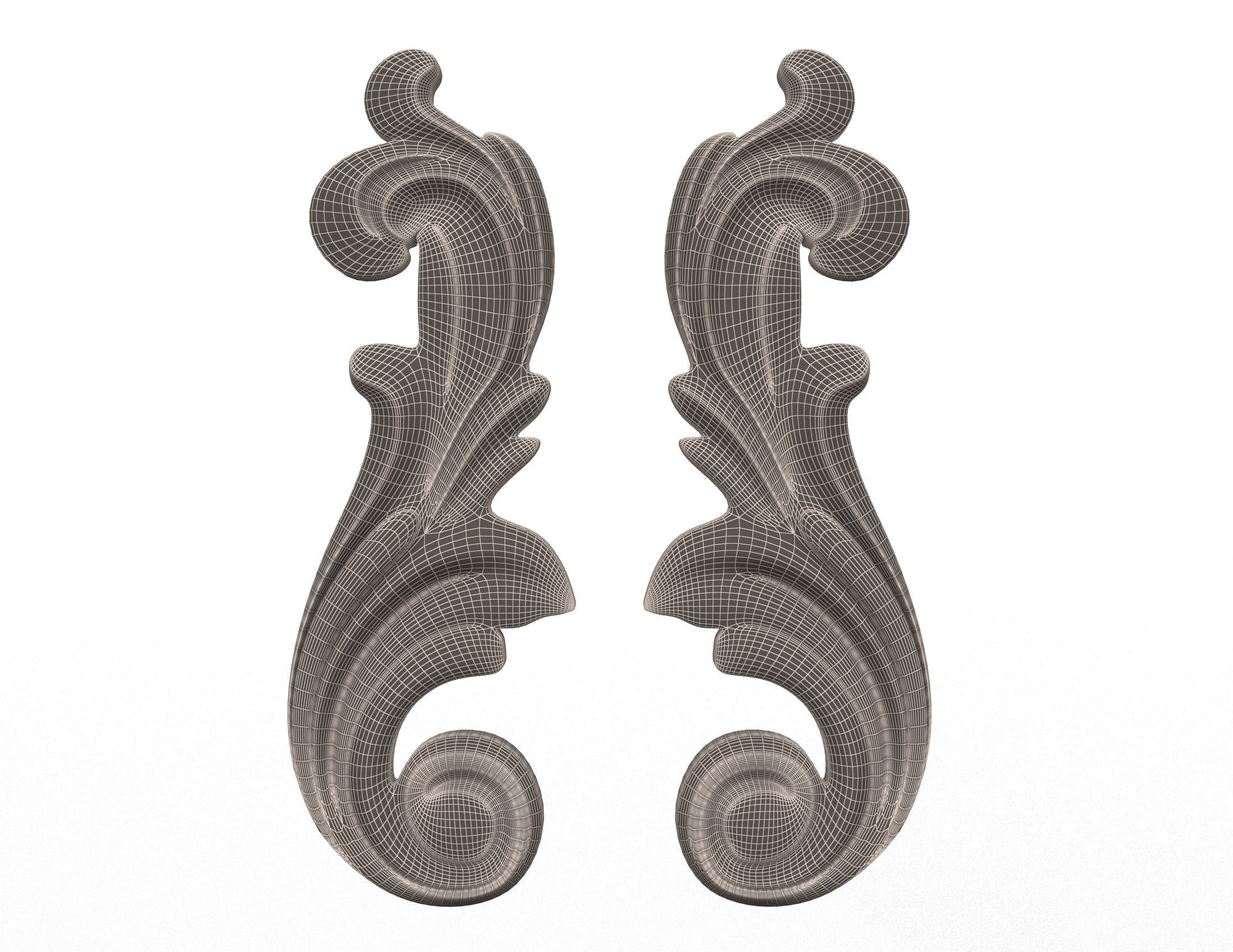 Collection of 170 Classic Carvings 06 Low-poly 3D model_137