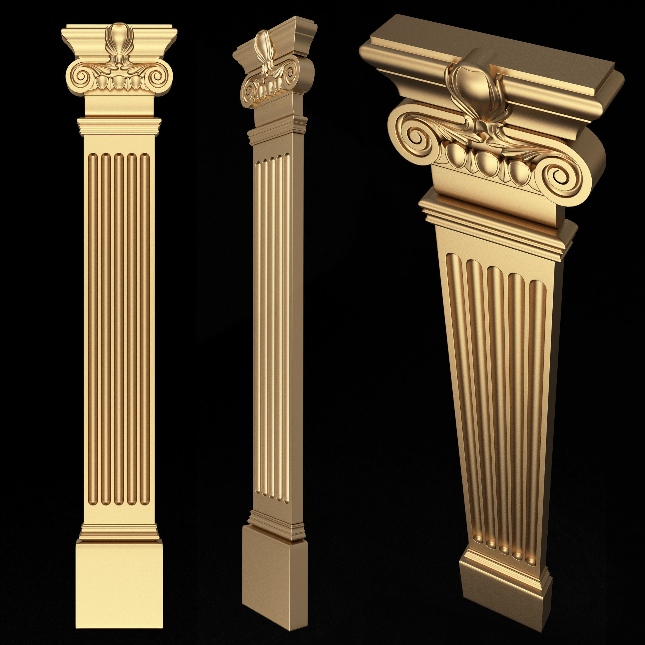 Collection of 170 Classic Carvings 06 Low-poly 3D model_87