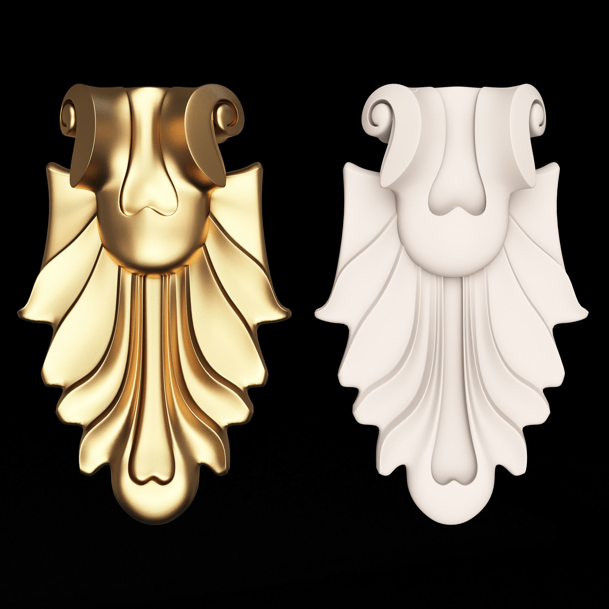 Collection of 170 Classic Carvings 06 Low-poly 3D model_104