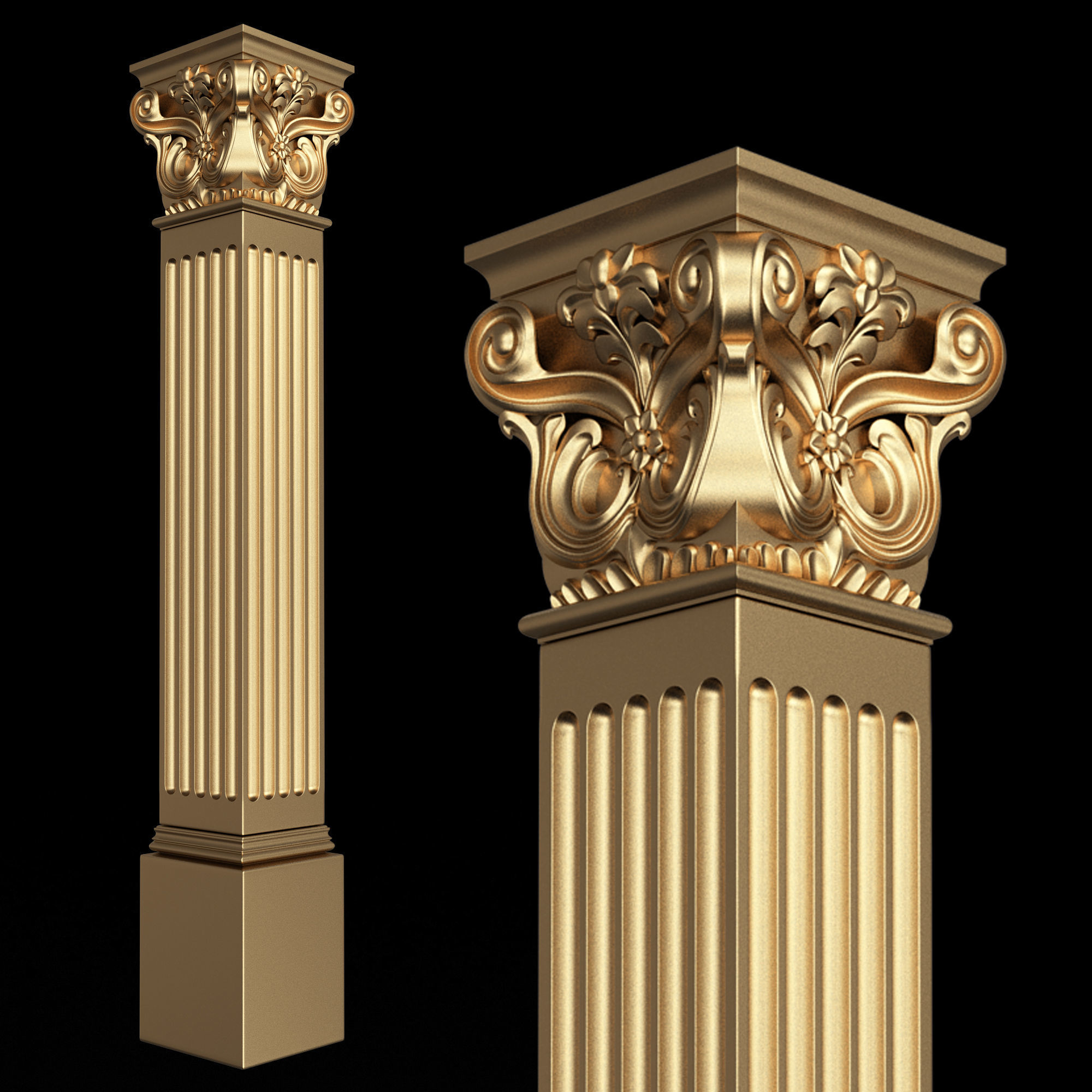 Collection of 170 Classic Carvings 06 Low-poly 3D model_94