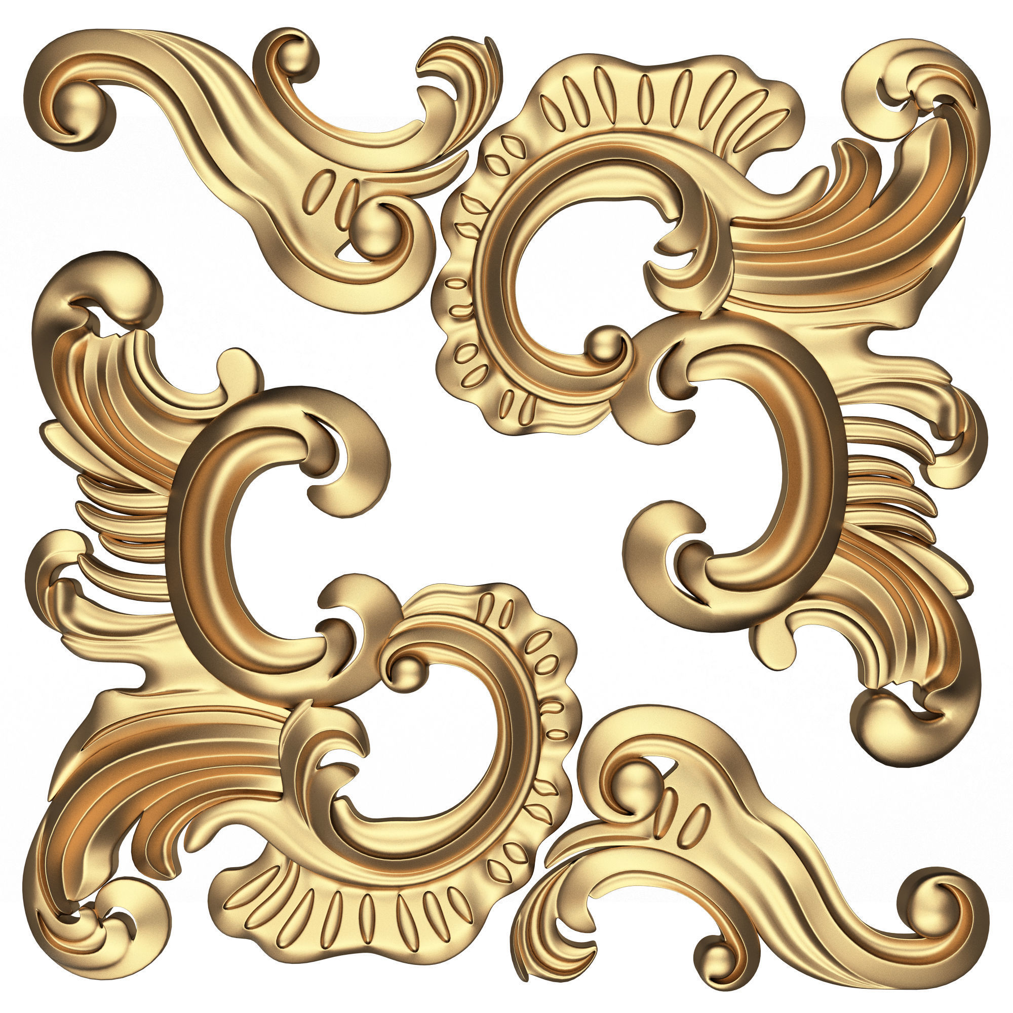 Collection of 170 Classic Carvings 06 Low-poly 3D model_116