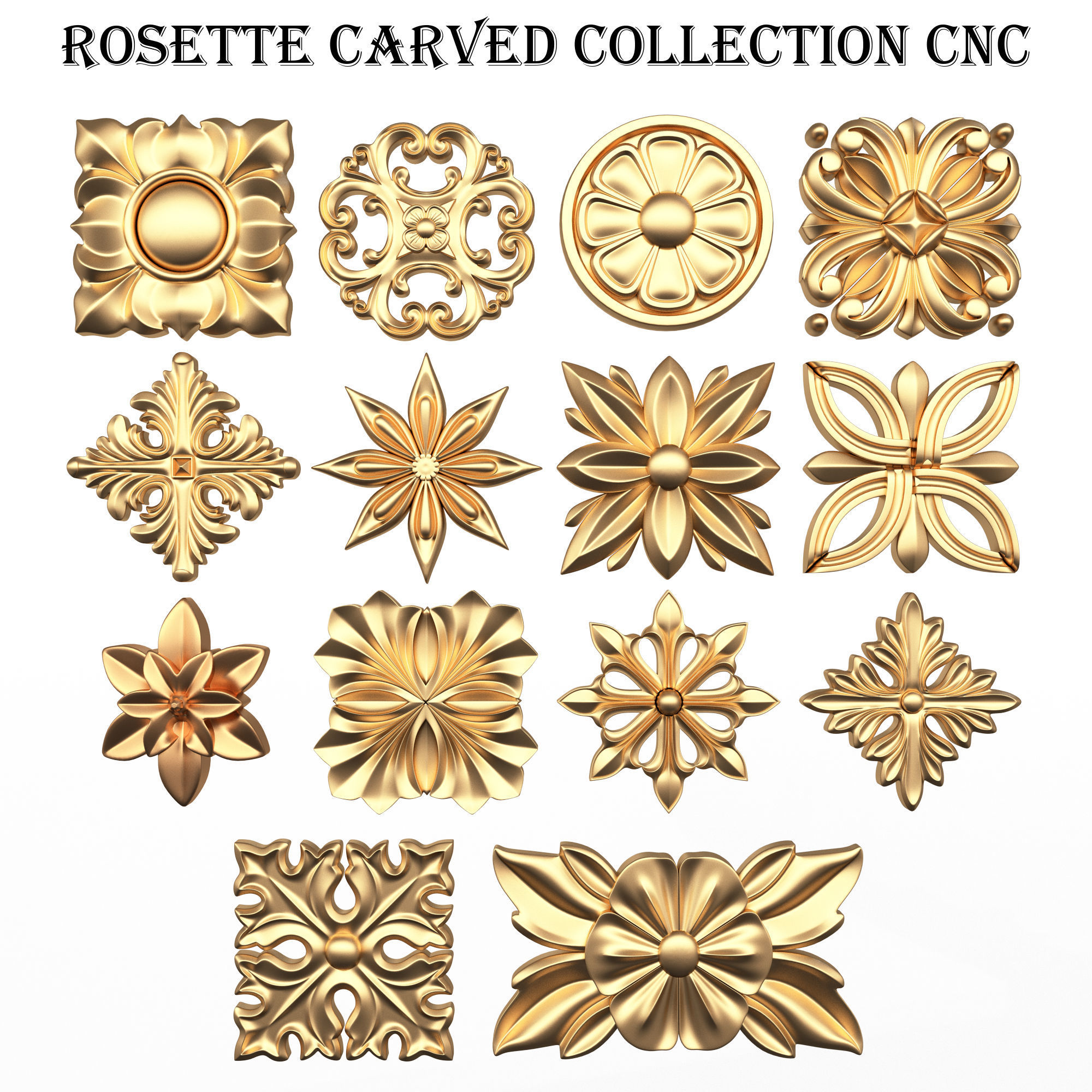 Collection of 170 Classic Carvings 06 Low-poly 3D model_8