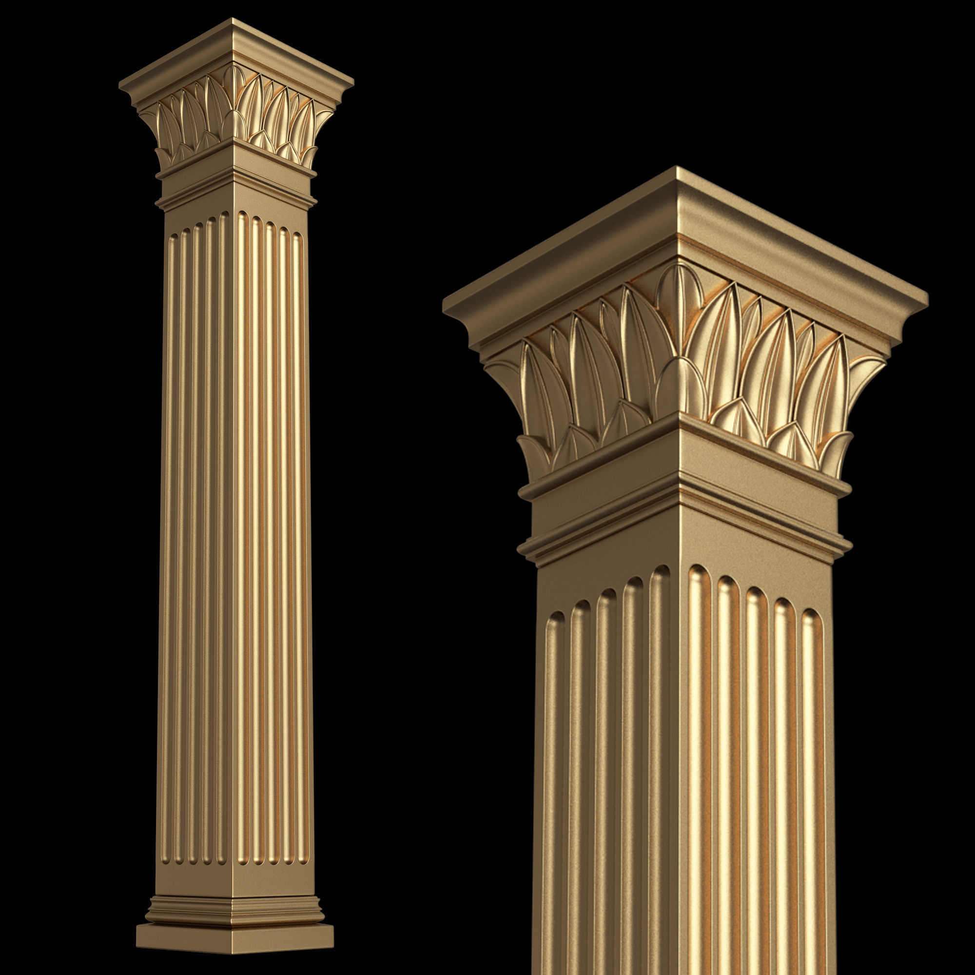 Collection of 170 Classic Carvings 06 Low-poly 3D model_89