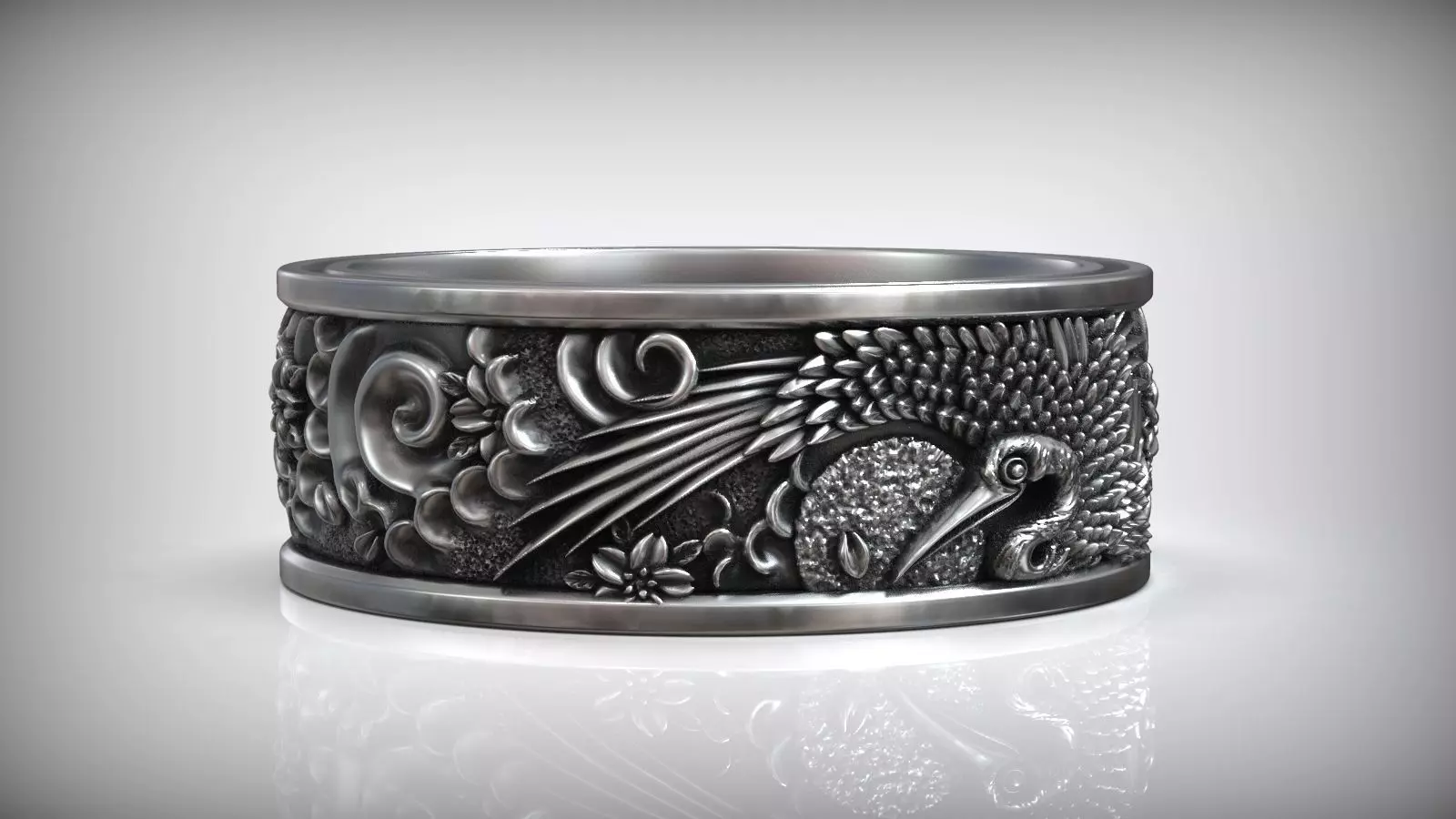 Shadoof Japanese Sun Traditional Ornamental Ring 3D print model_0