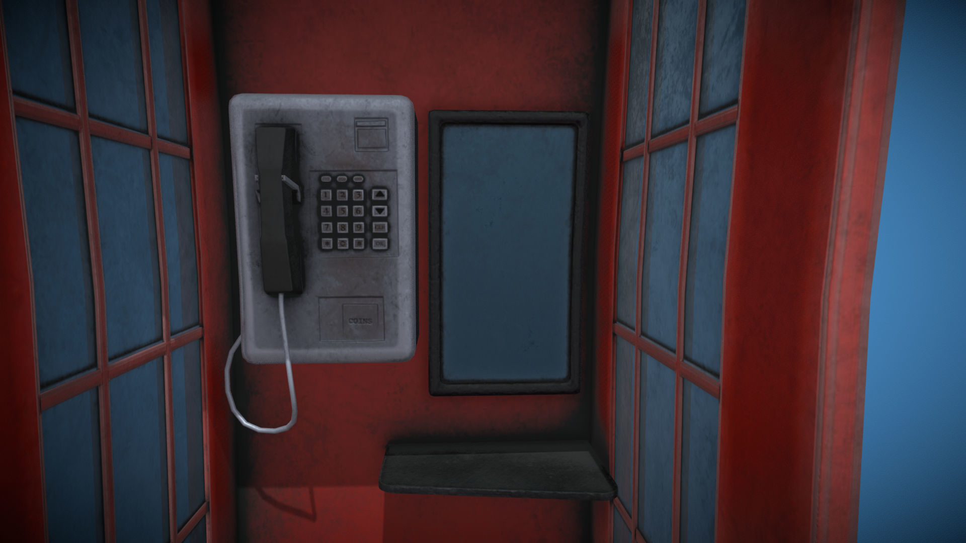 Stylized London UK Telephone Box Low-poly 3D model_2