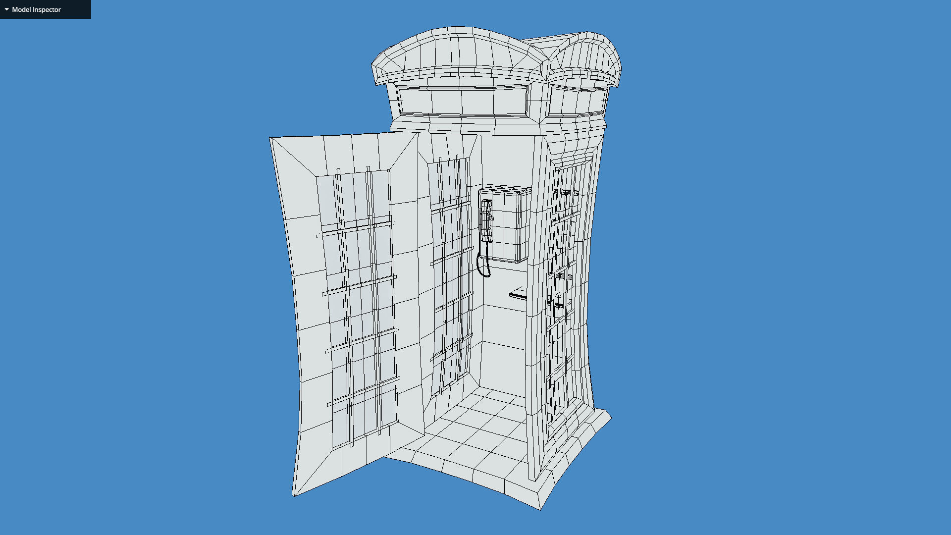 Stylized London UK Telephone Box Low-poly 3D model_1