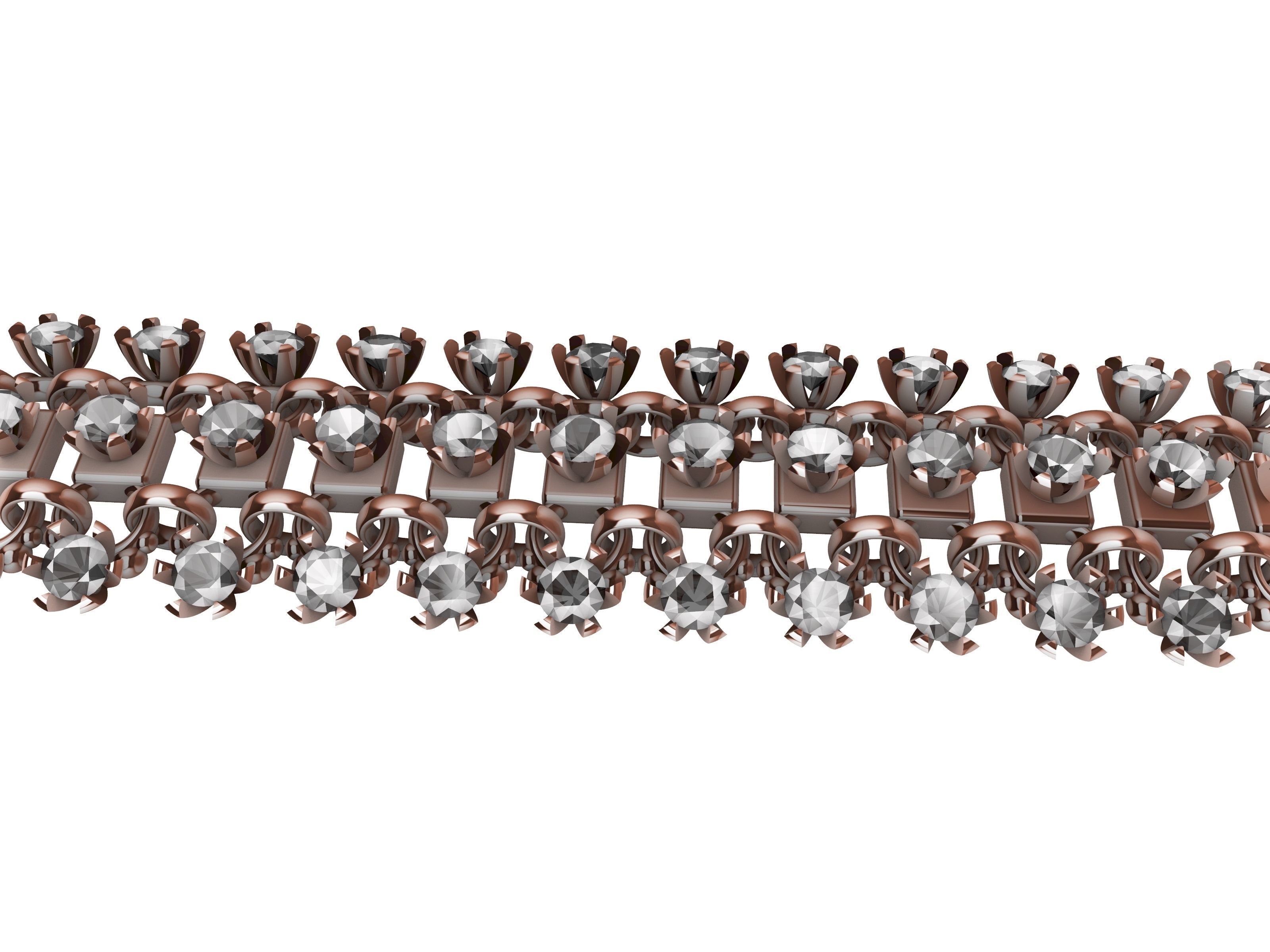 DIAMOND BRACELET CHAIN  3D print model_9