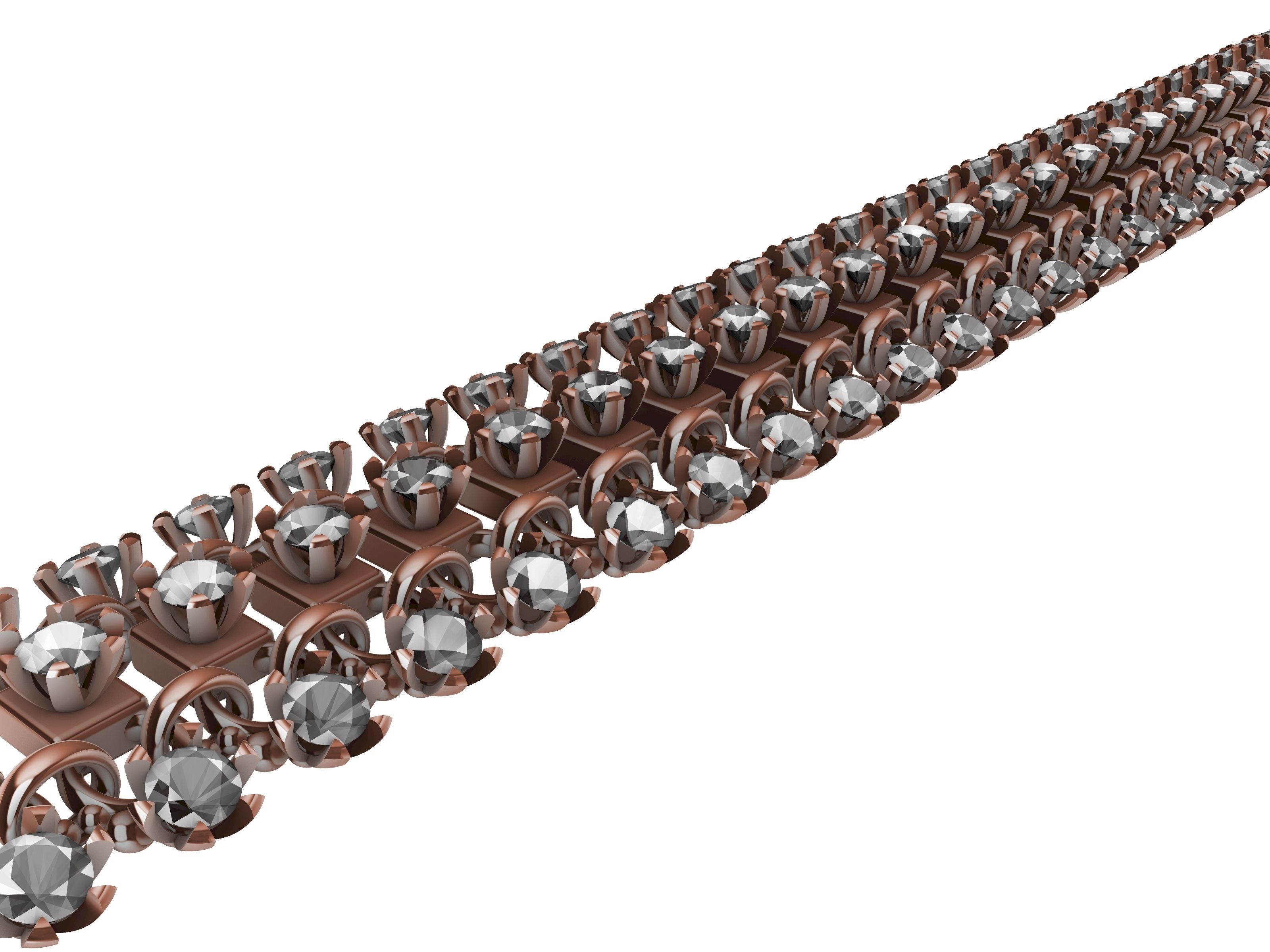 DIAMOND BRACELET CHAIN  3D print model_11