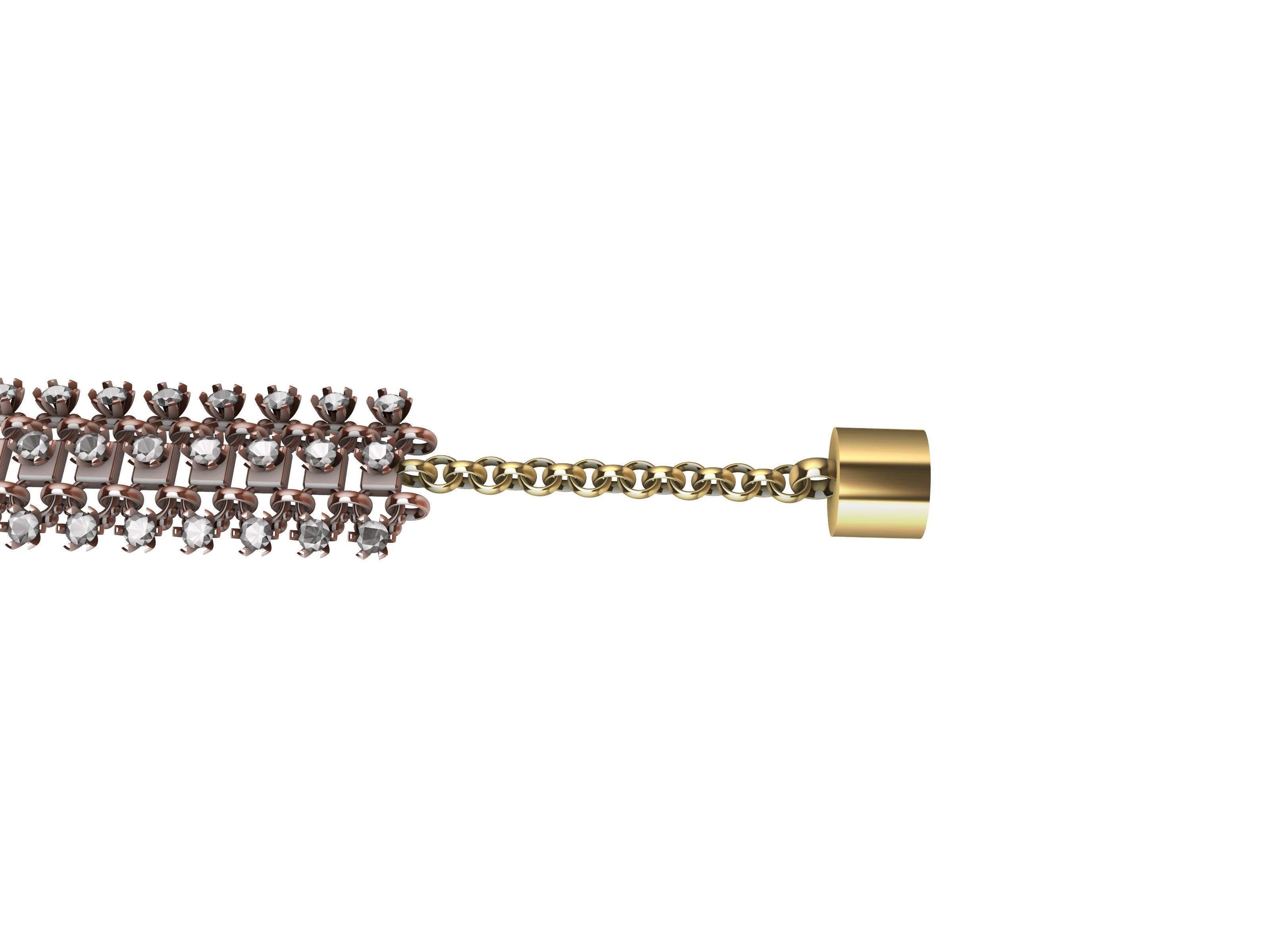 DIAMOND BRACELET CHAIN  3D print model_15