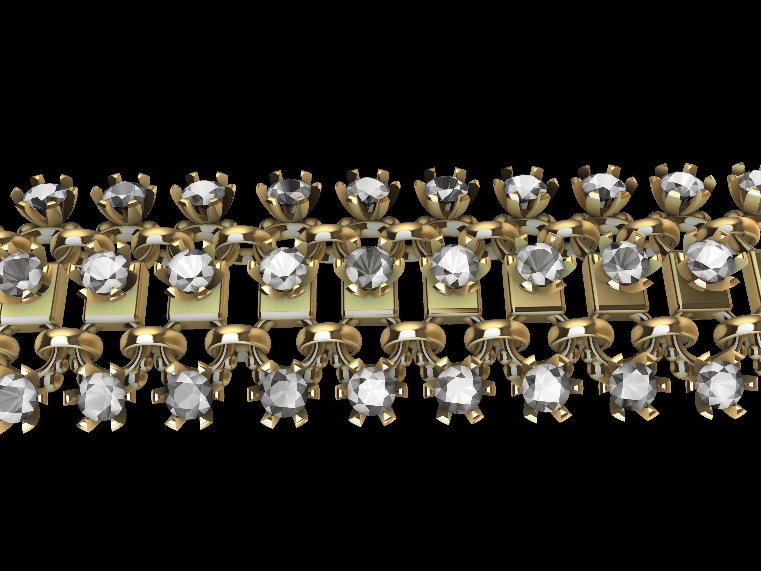 DIAMOND BRACELET CHAIN  3D print model_1