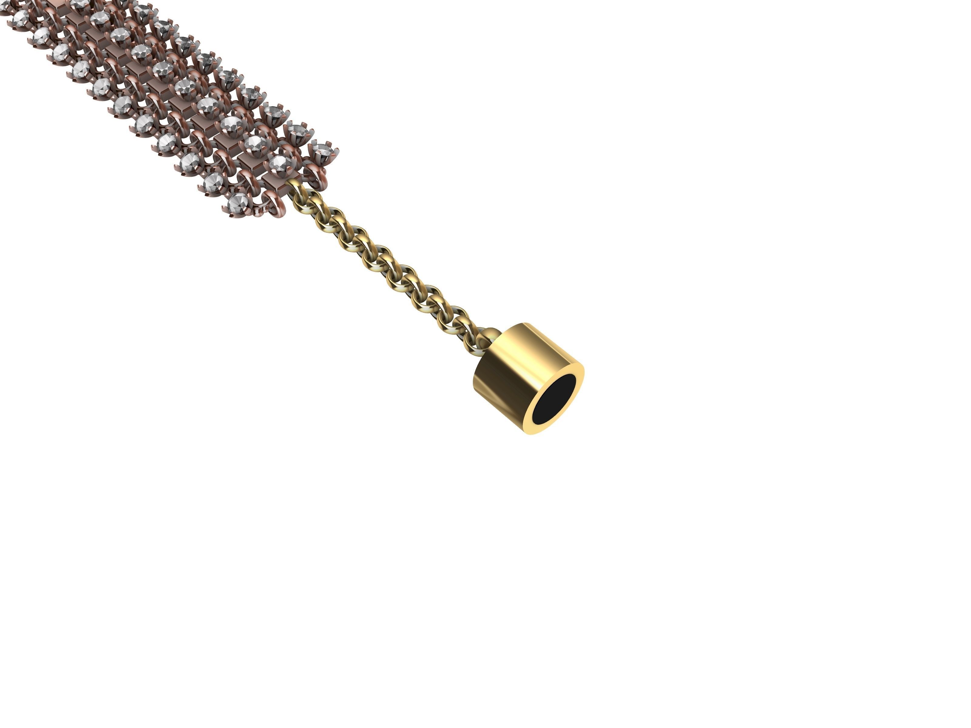 DIAMOND BRACELET CHAIN  3D print model_16