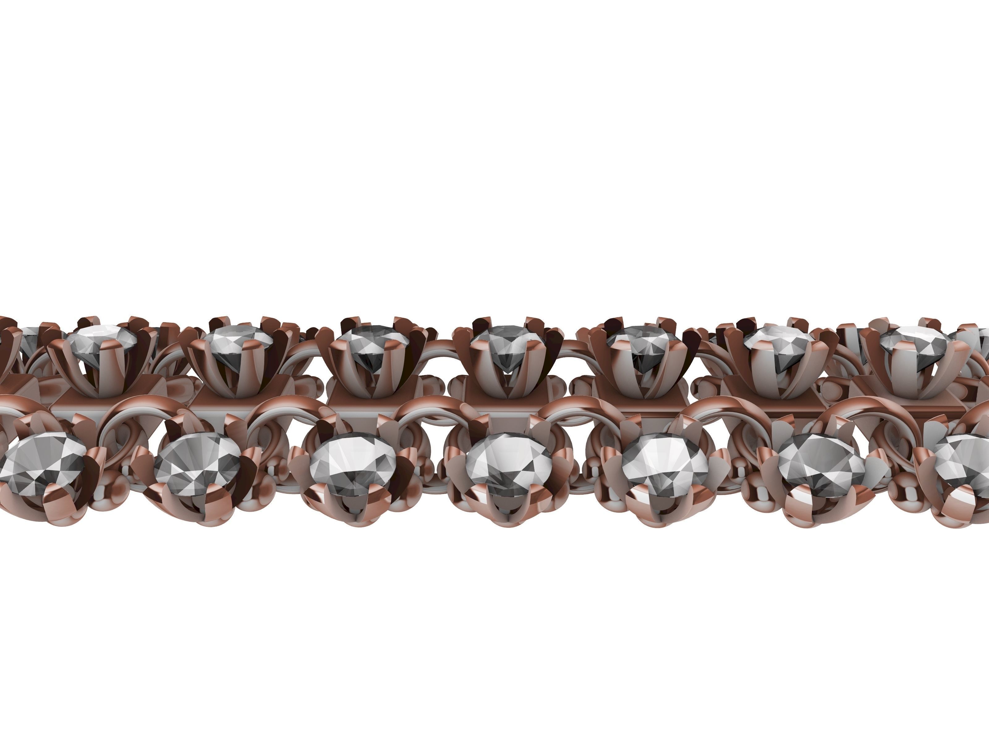 DIAMOND BRACELET CHAIN  3D print model_10