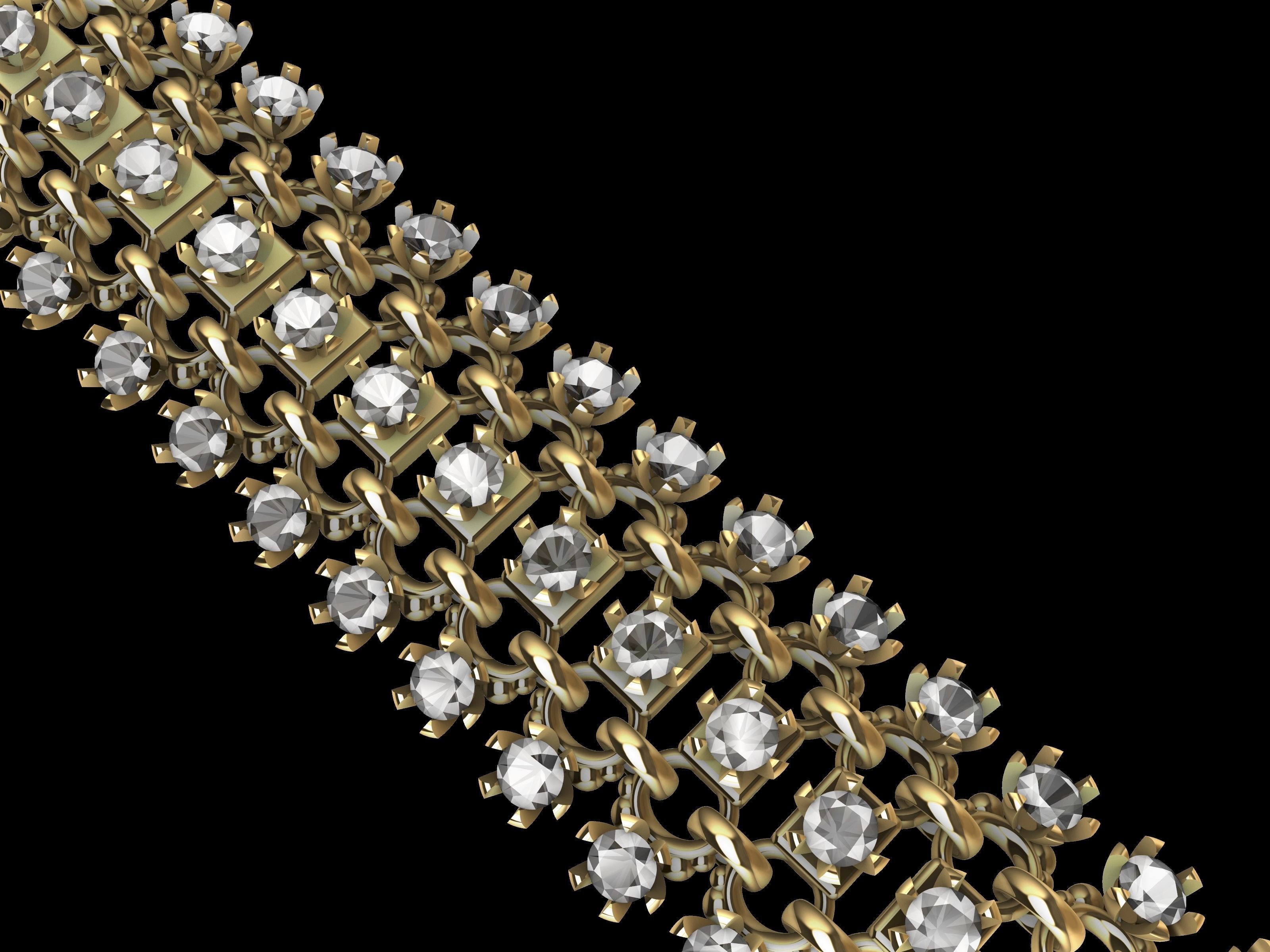 DIAMOND BRACELET CHAIN  3D print model_7