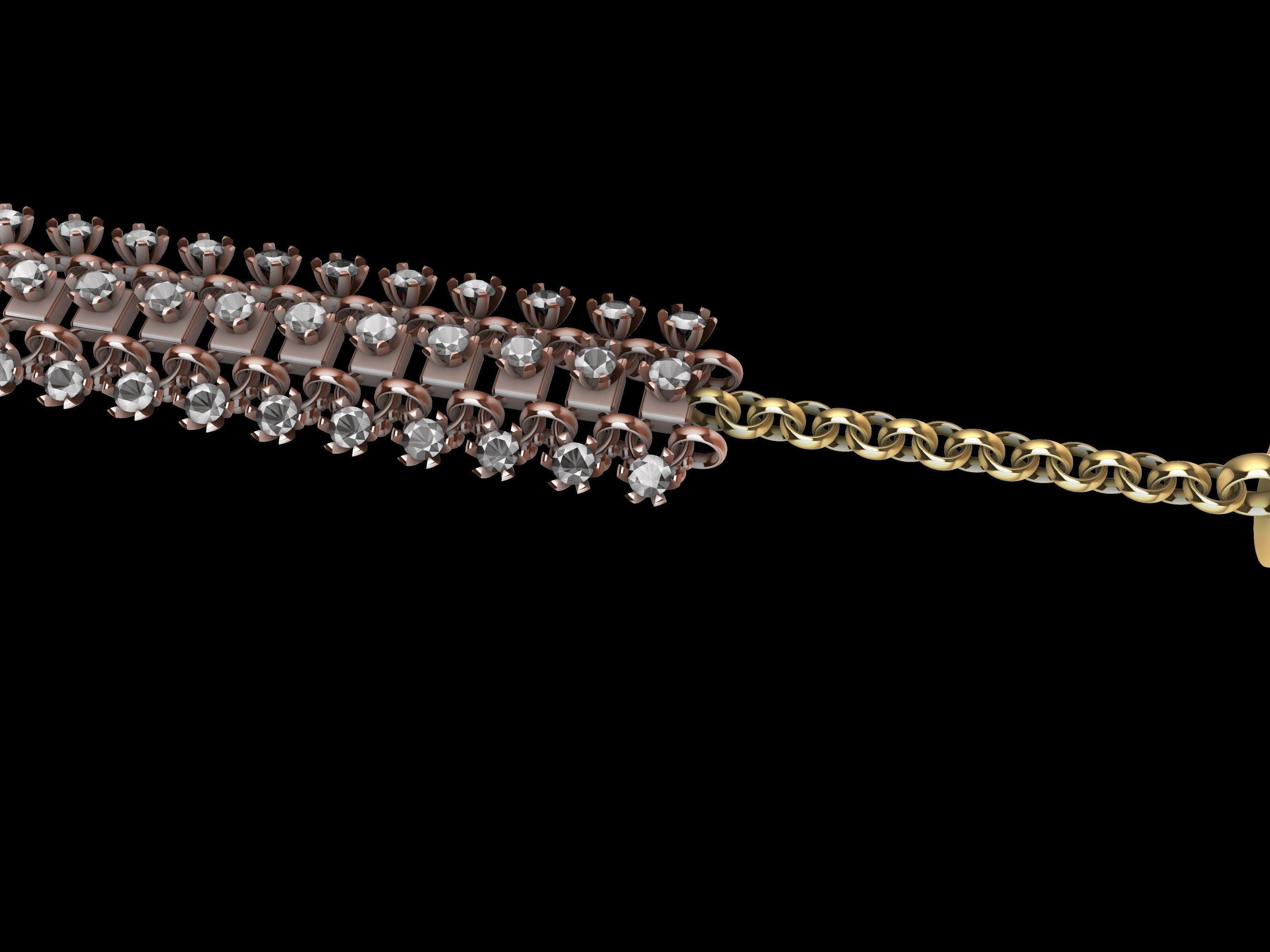 DIAMOND BRACELET CHAIN  3D print model_19