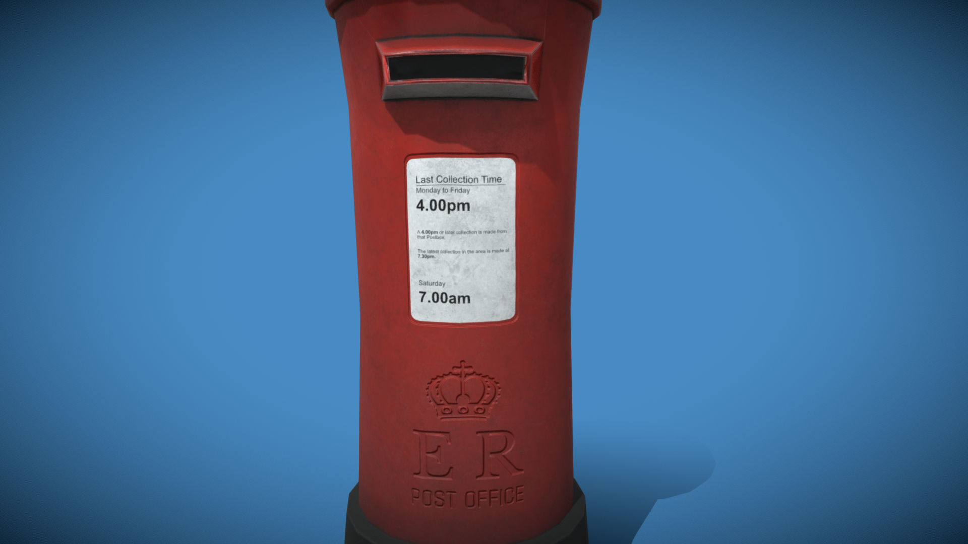 Stylized London UK Letter Box Low-poly 3D model_2