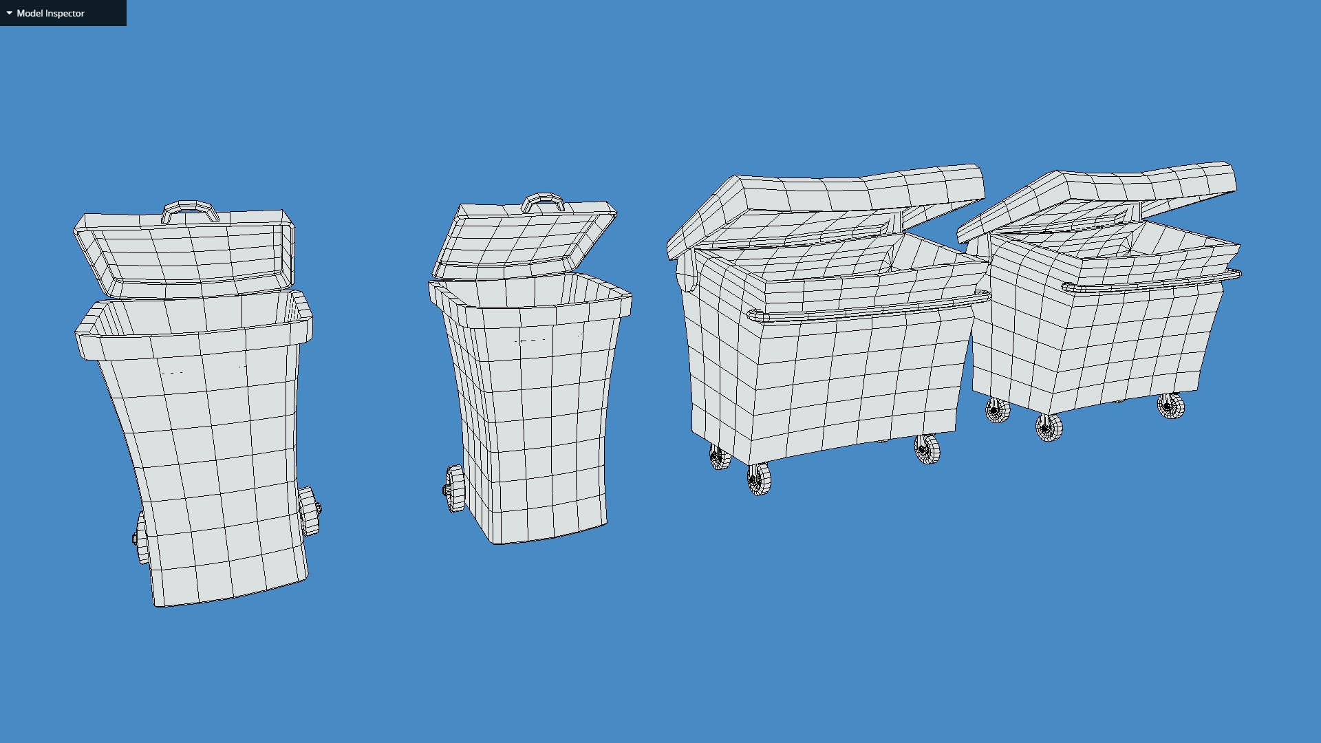 Stylized London UK Trash Bin and Recycle Bin Low-poly 3D model_1