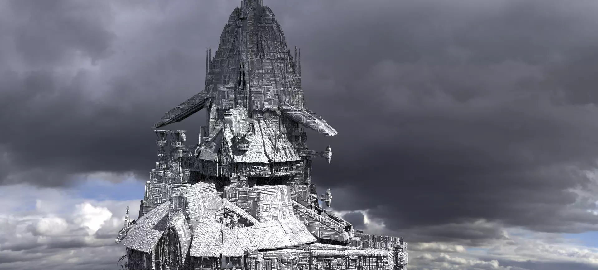 Jupiter Moon Ship Kitbash 3D model_0