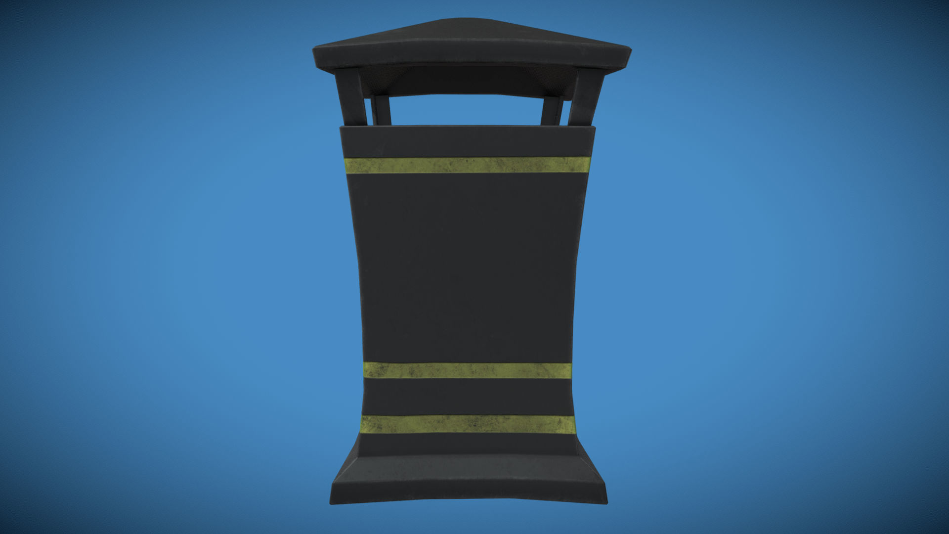 Stylized London UK Rubbish Bin Low-poly 3D model_3