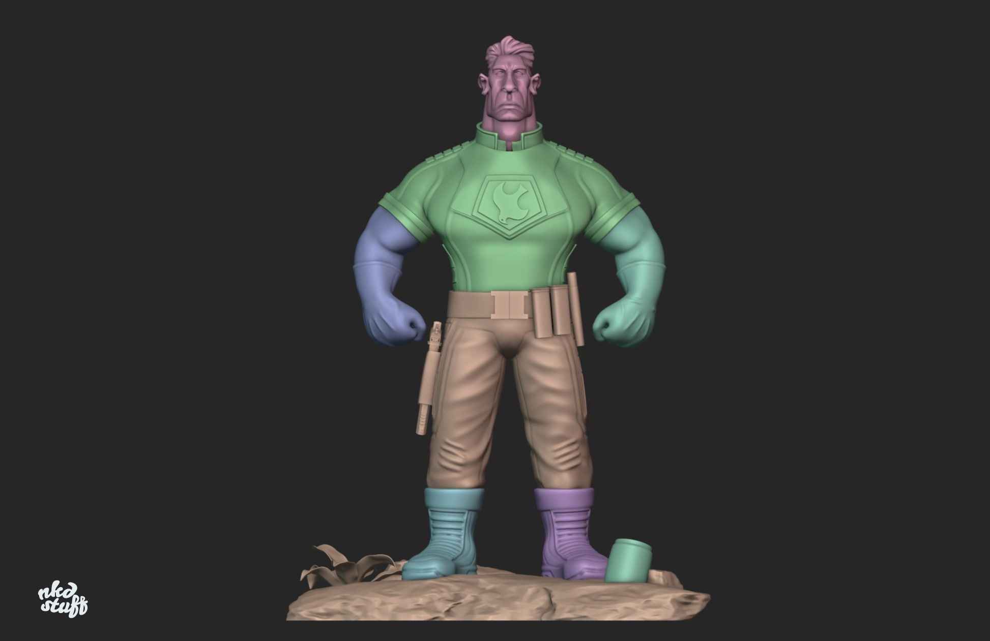 PEACEMAKER stylized character figurine 3D print model_3