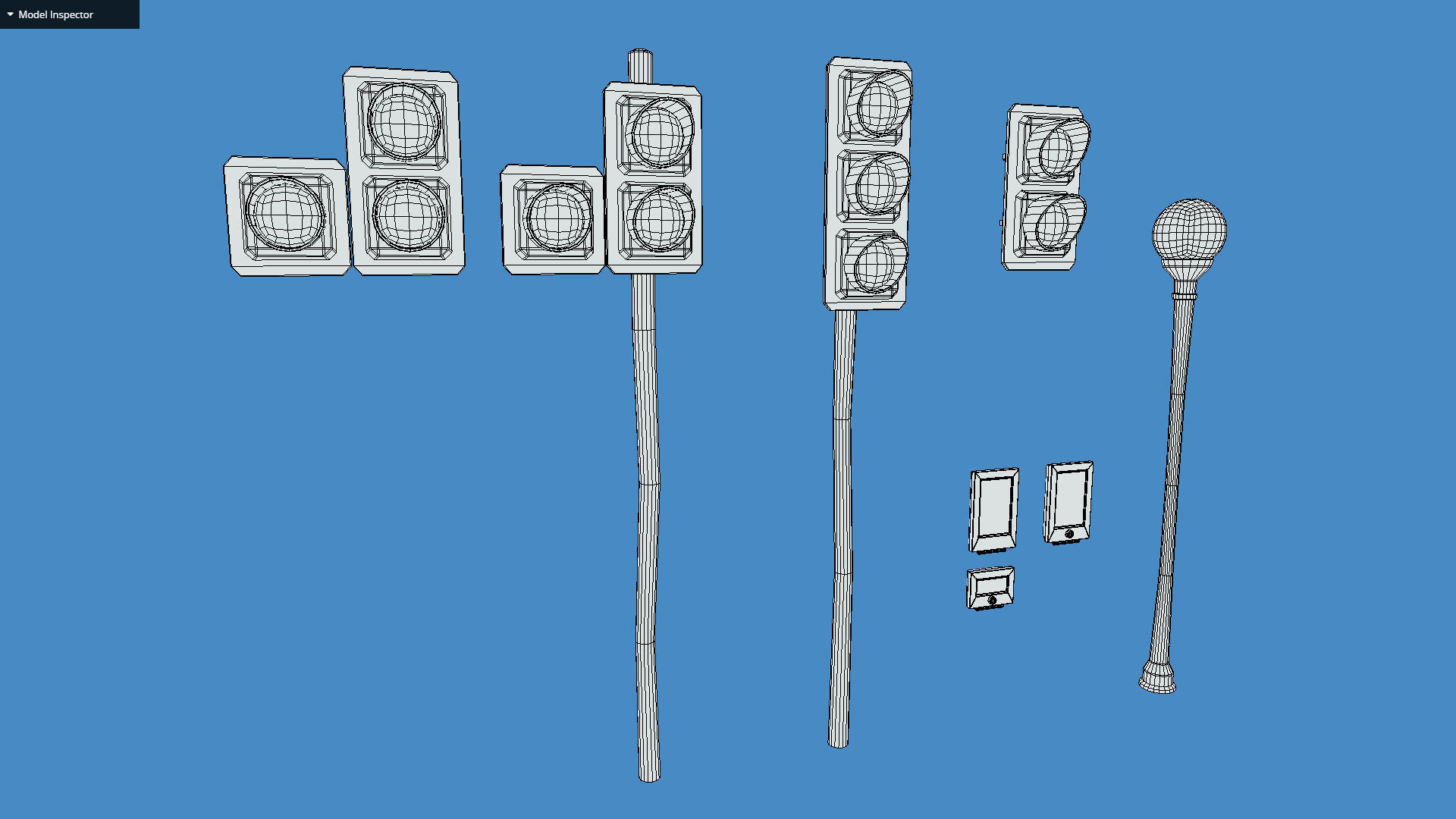 Stylized London UK Traffic Light Pack Low-poly 3D model_1