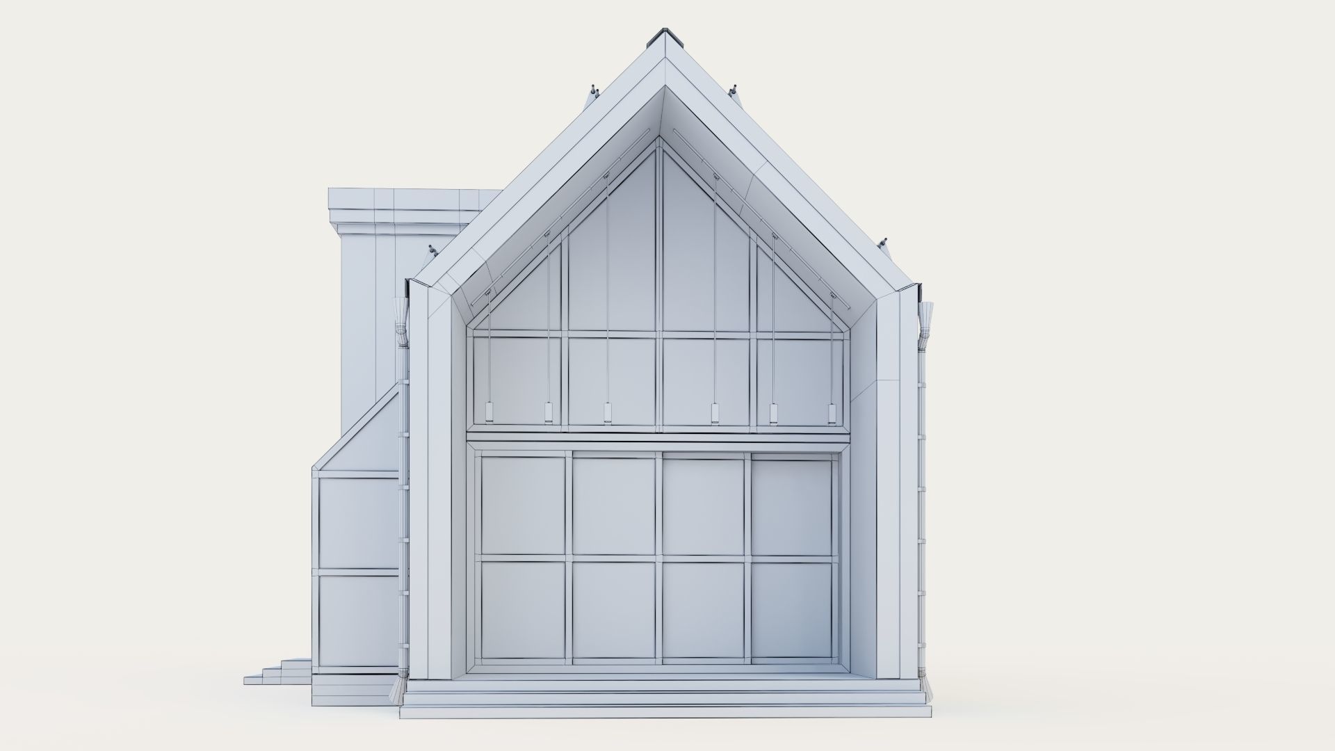 Barnhouse with stained glass windows 3D model_34