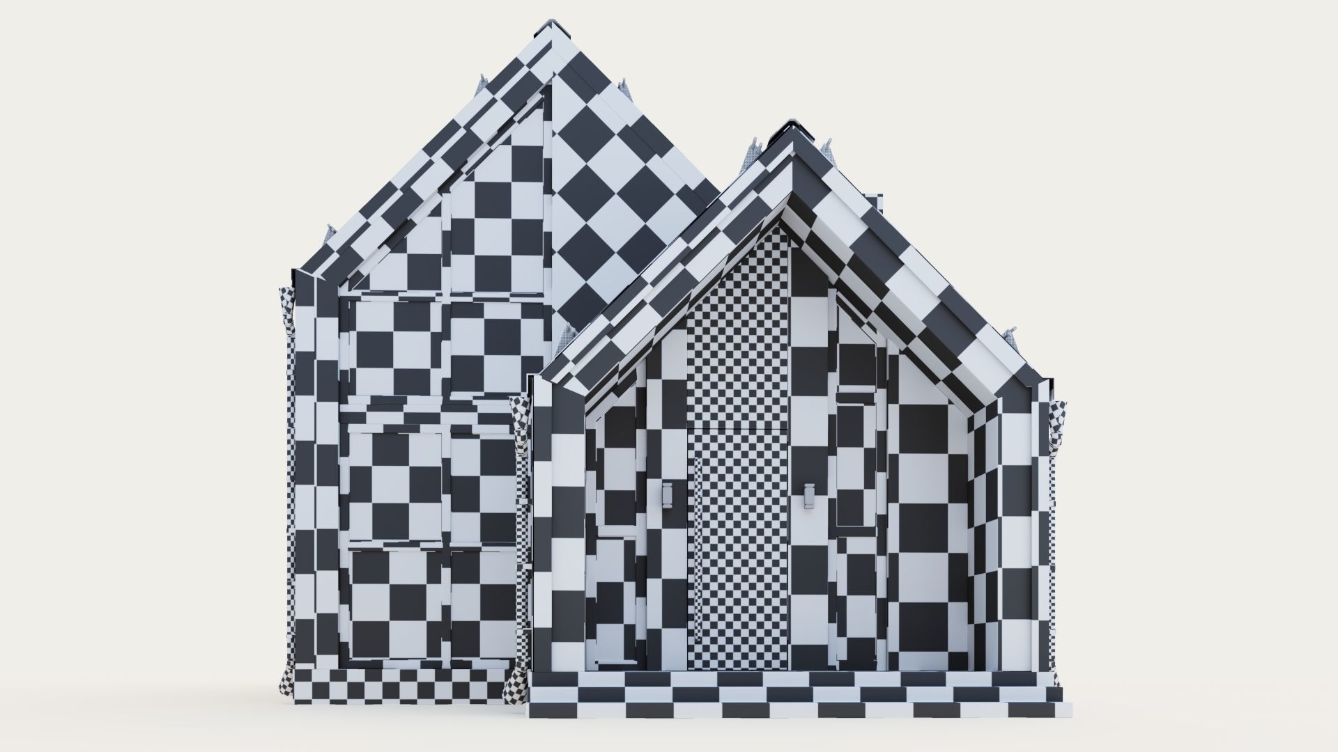 Barnhouse with stained glass windows 3D model_22