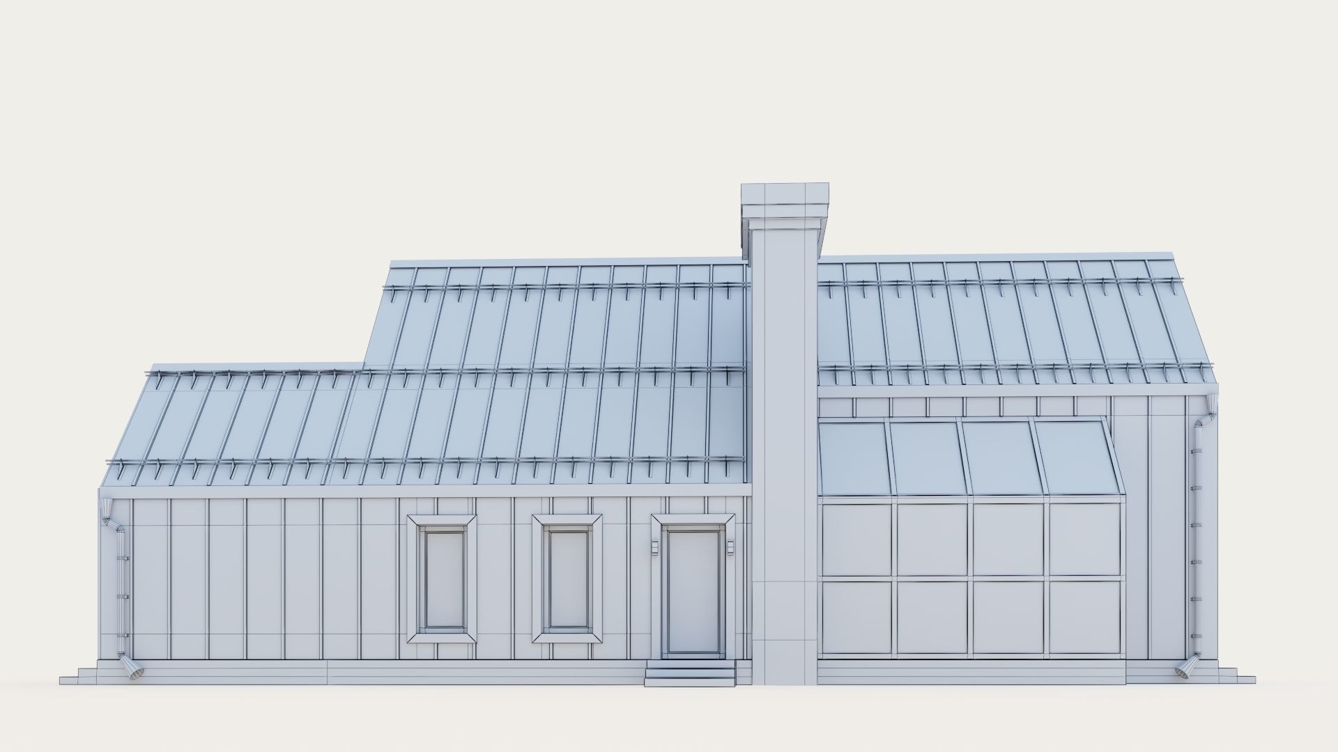 Barnhouse with stained glass windows 3D model_40