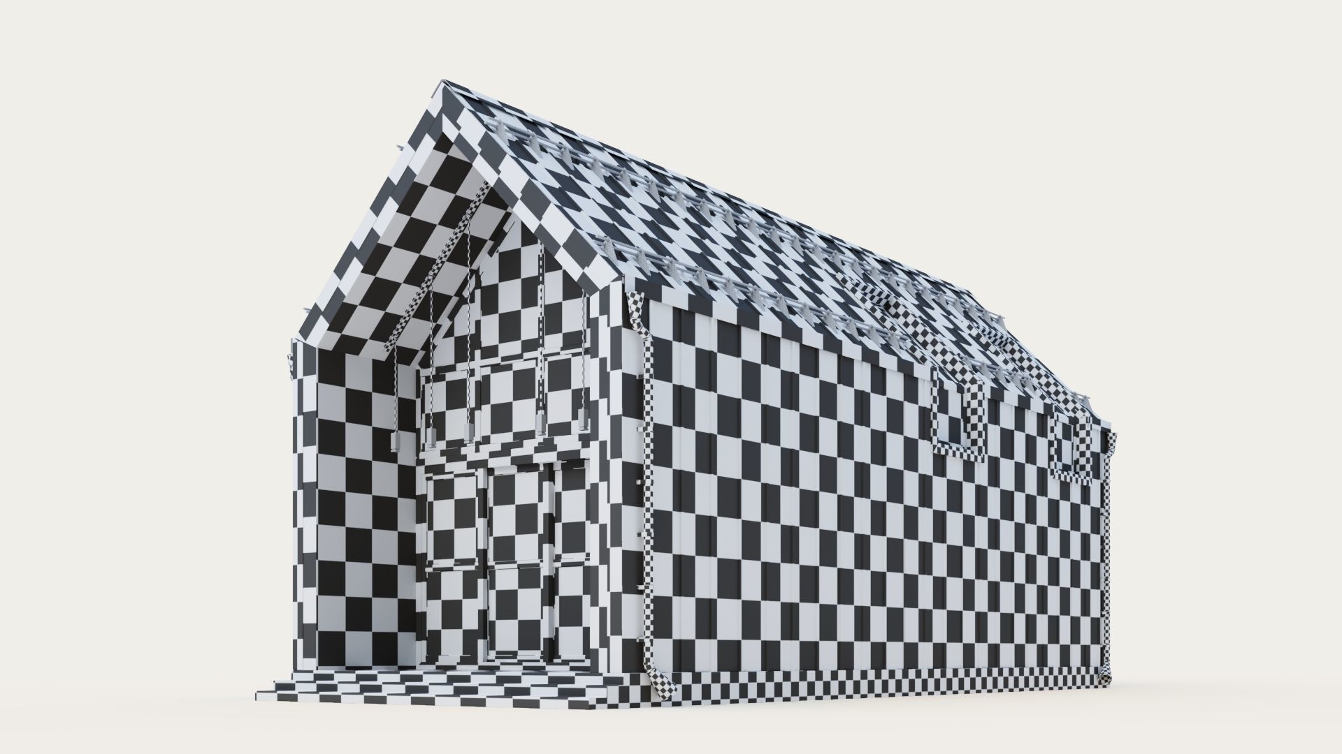 Barnhouse with stained glass windows 3D model_19