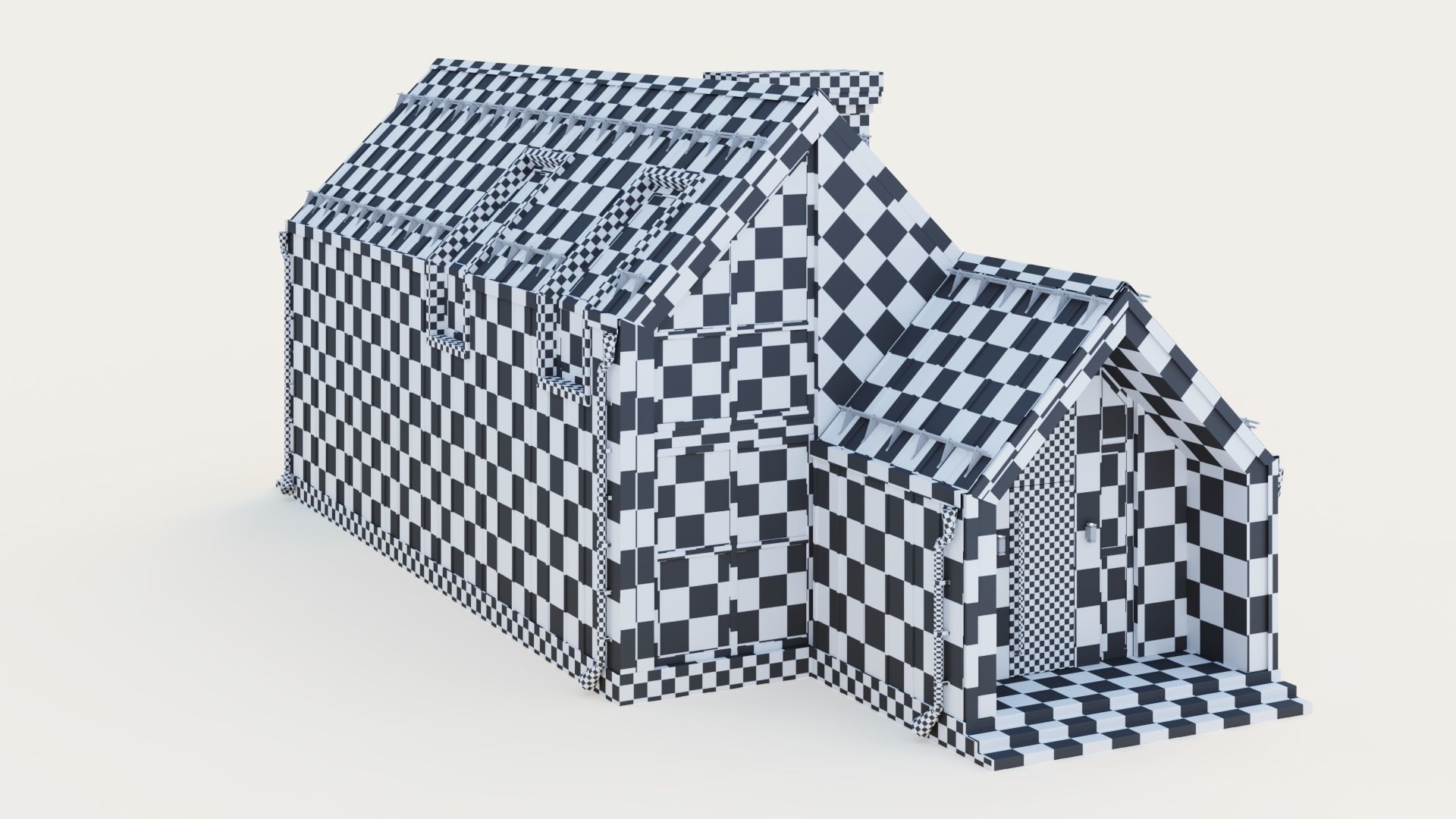 Barnhouse with stained glass windows 3D model_27