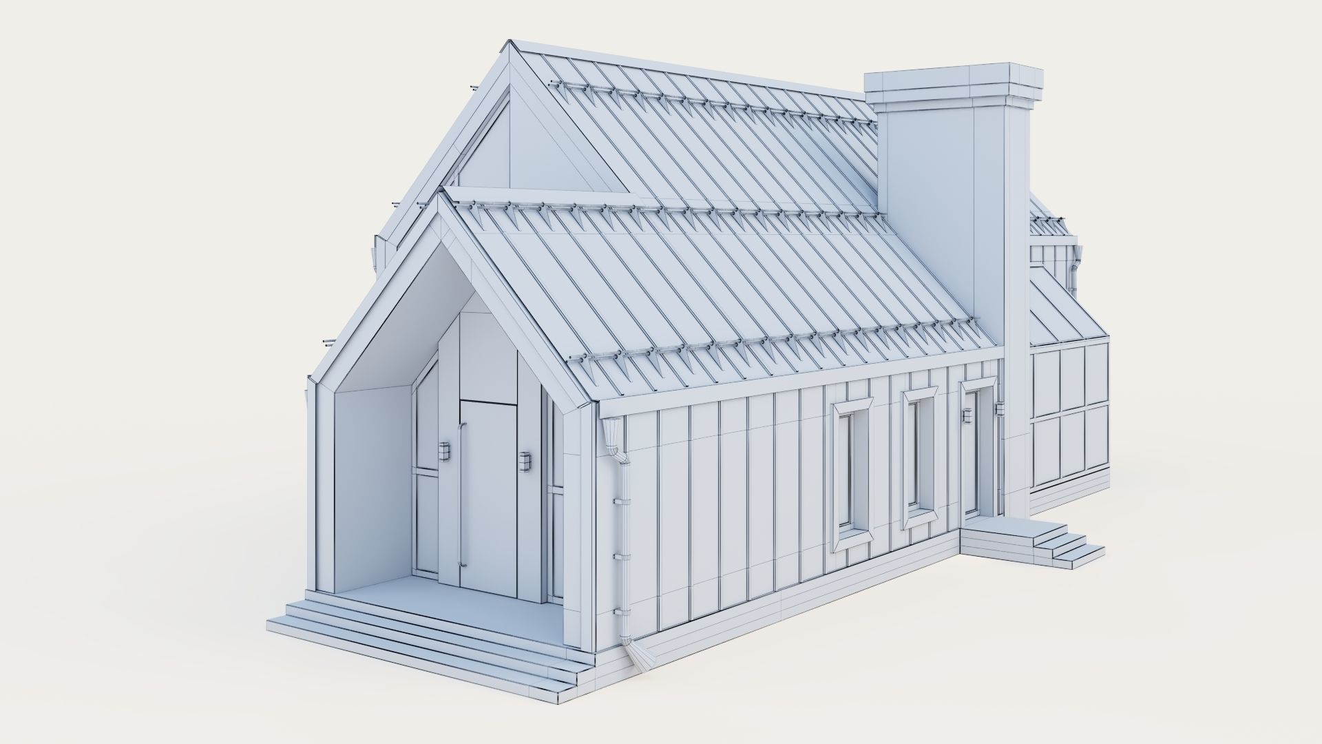 Barnhouse with stained glass windows 3D model_44