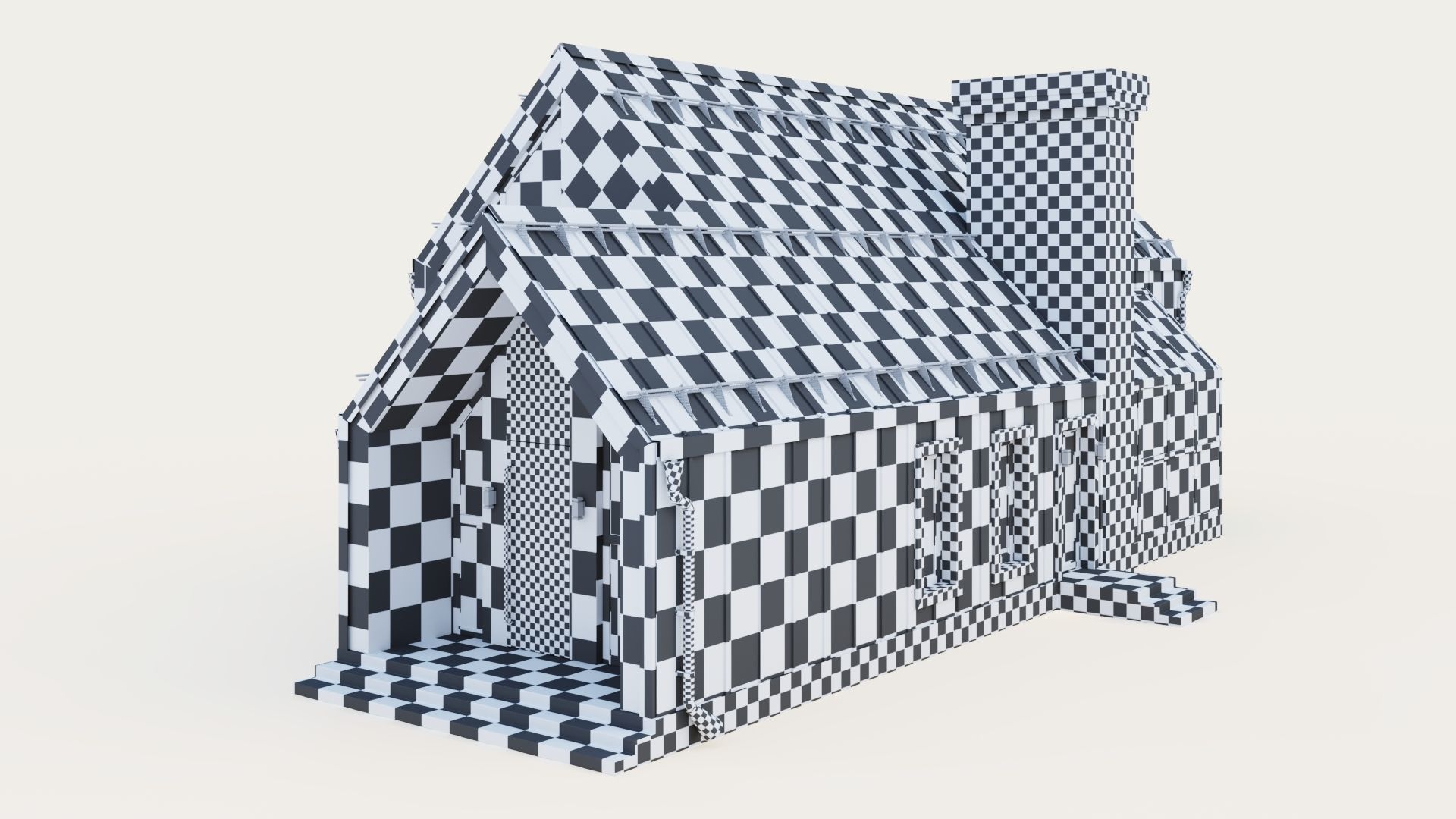 Barnhouse with stained glass windows 3D model_28