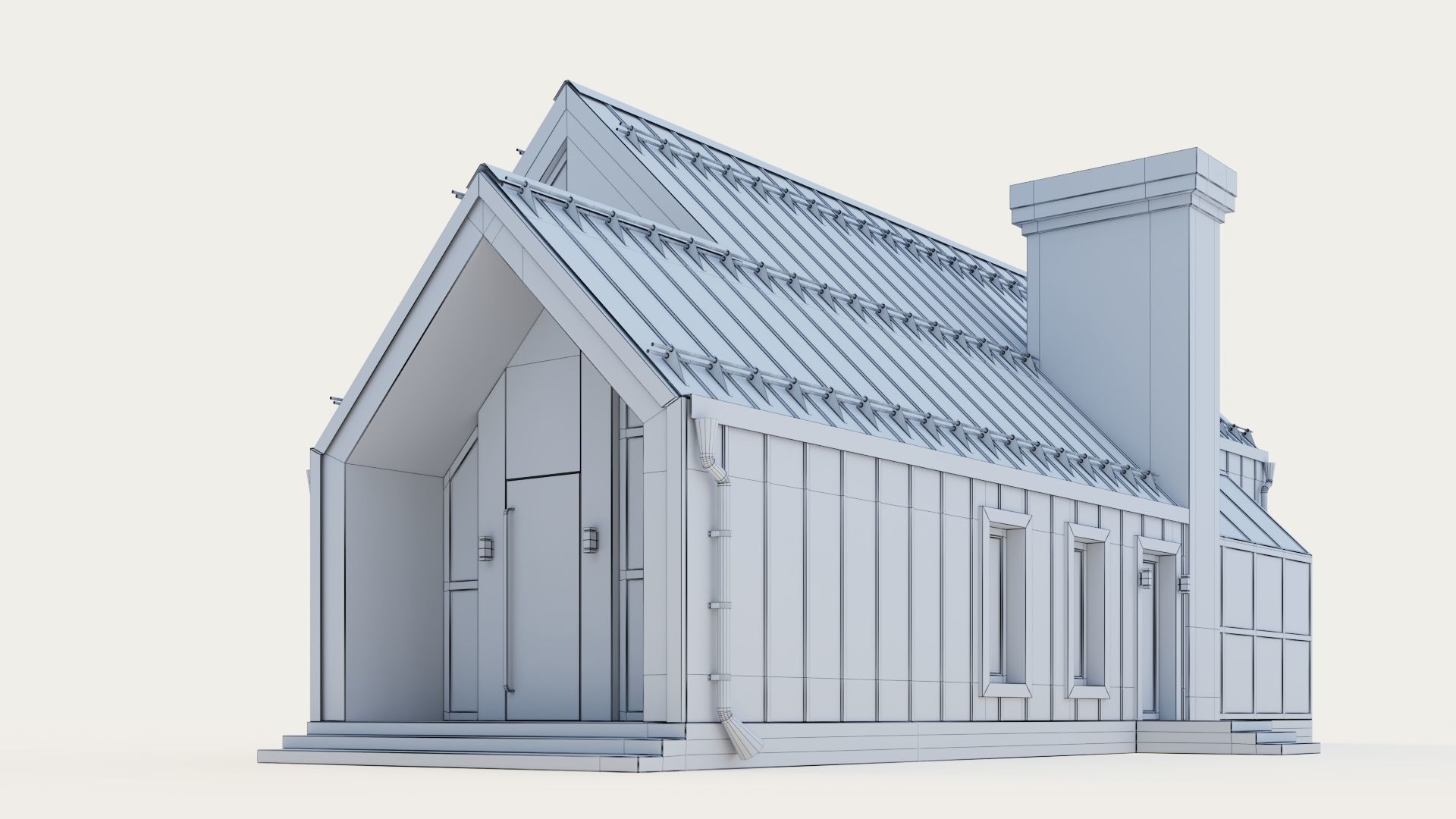 Barnhouse with stained glass windows 3D model_39