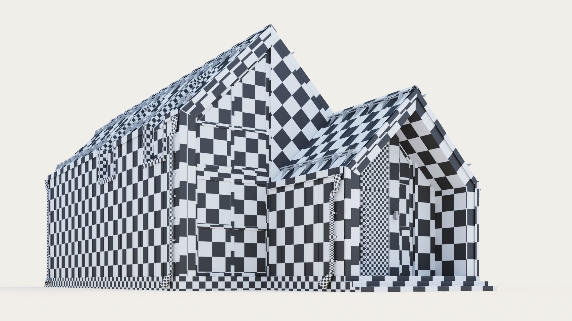 Barnhouse with stained glass windows 3D model_21