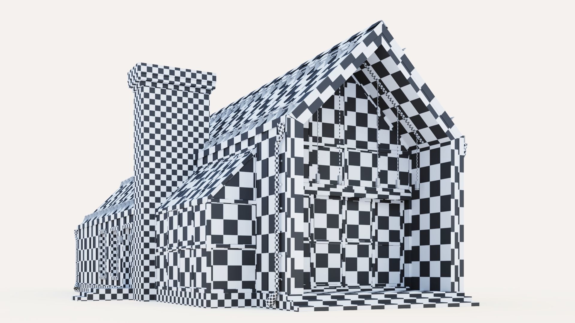 Barnhouse with stained glass windows 3D model_17