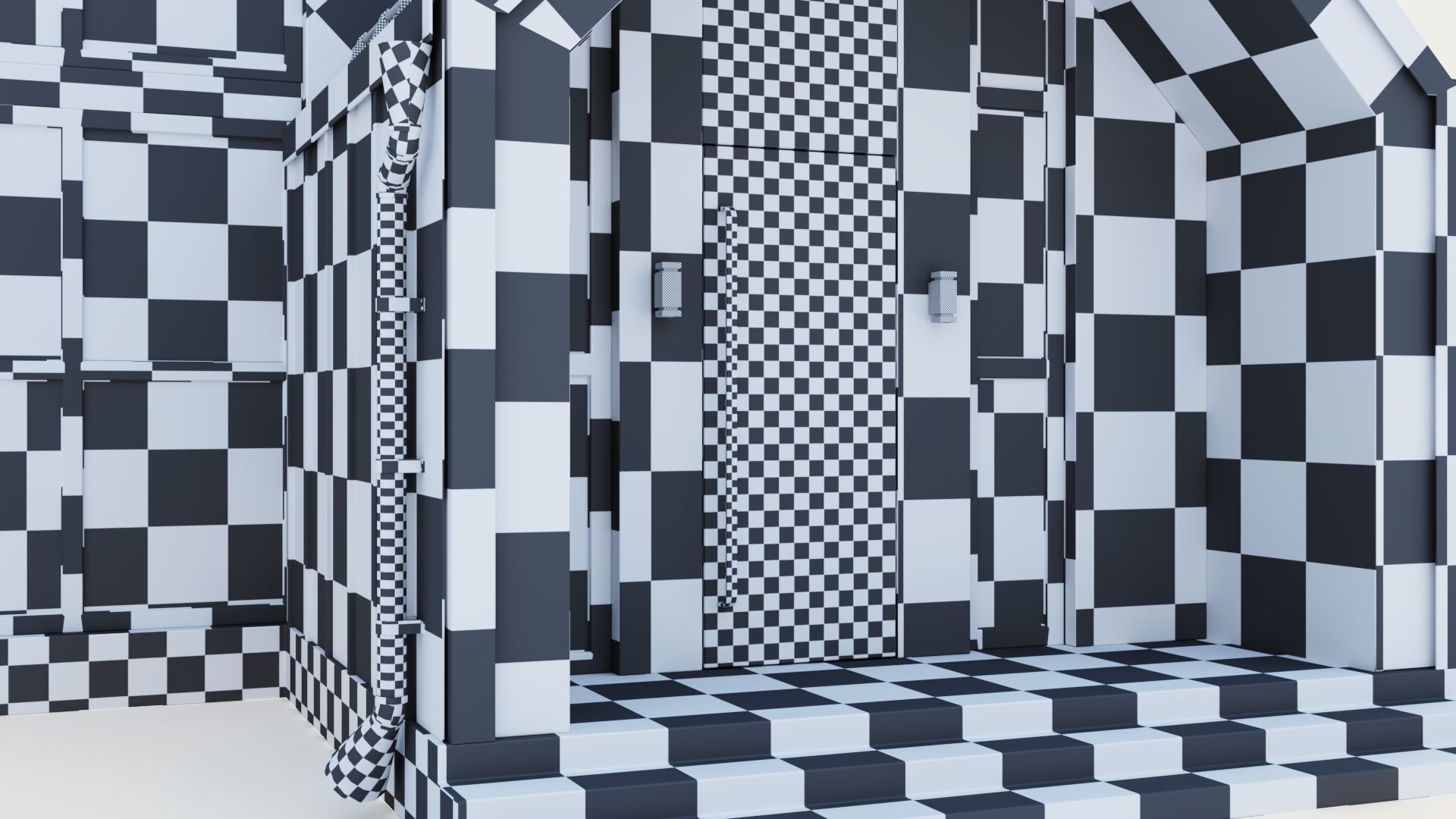 Barnhouse with stained glass windows 3D model_29