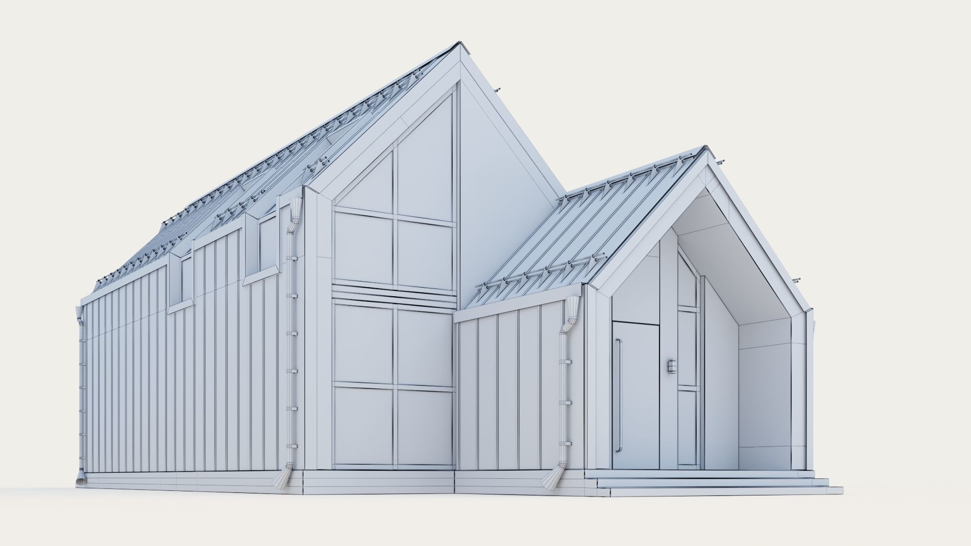 Barnhouse with stained glass windows 3D model_37