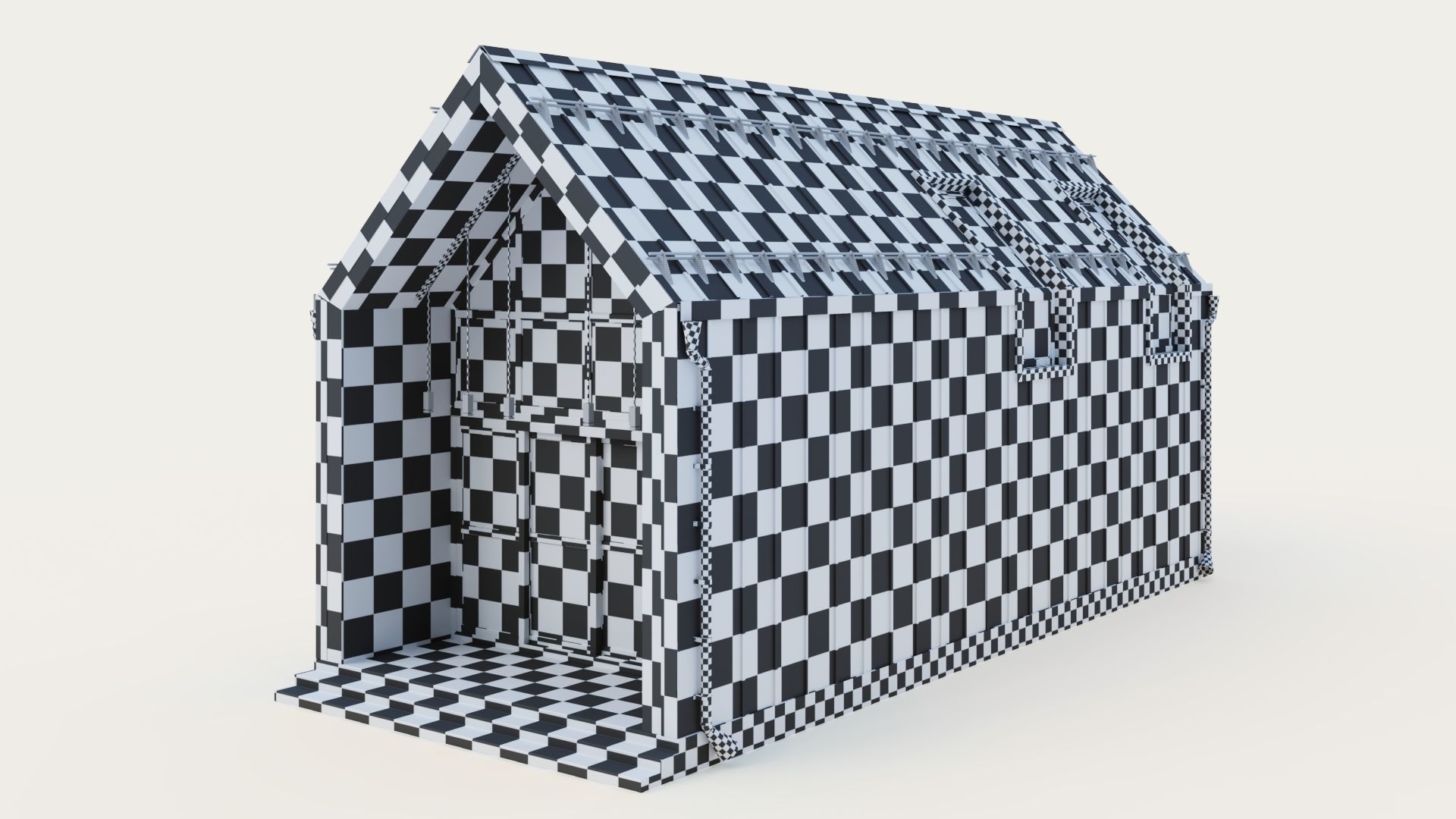 Barnhouse with stained glass windows 3D model_26