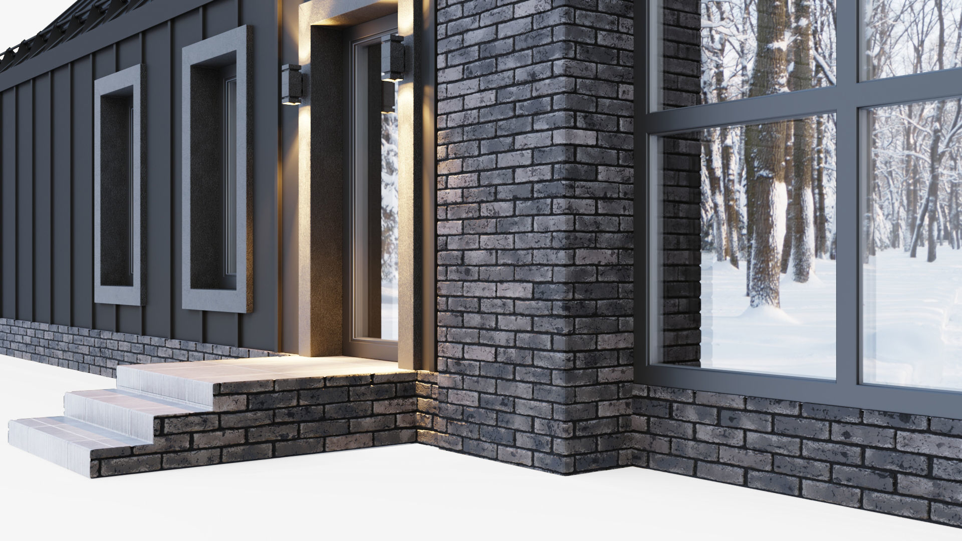 Barnhouse with stained glass windows 3D model_13