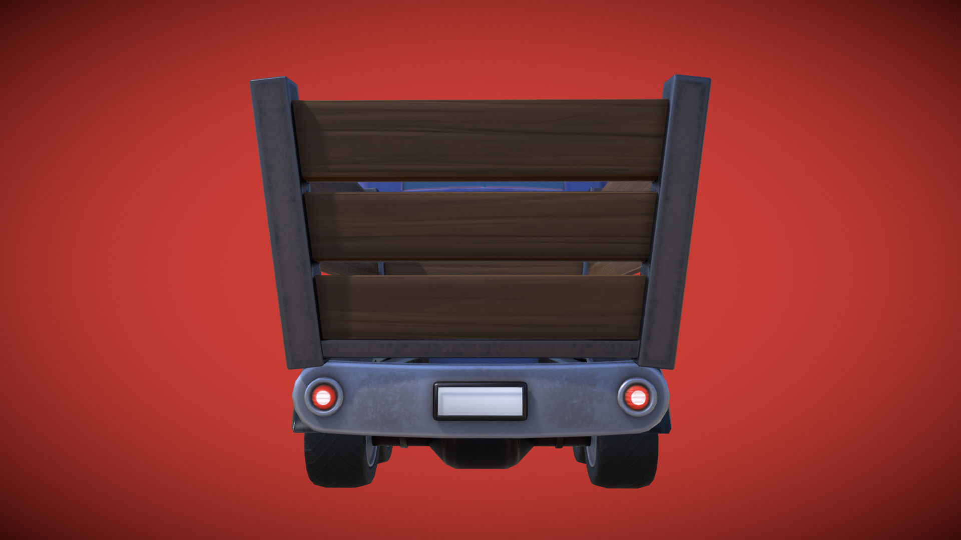 Stylized Trunk Truck Low-poly 3D model_3