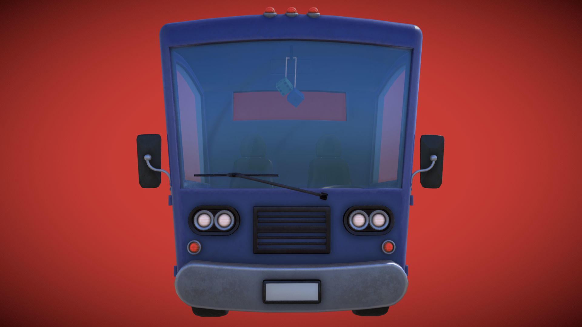Stylized Trunk Truck Low-poly 3D model_5