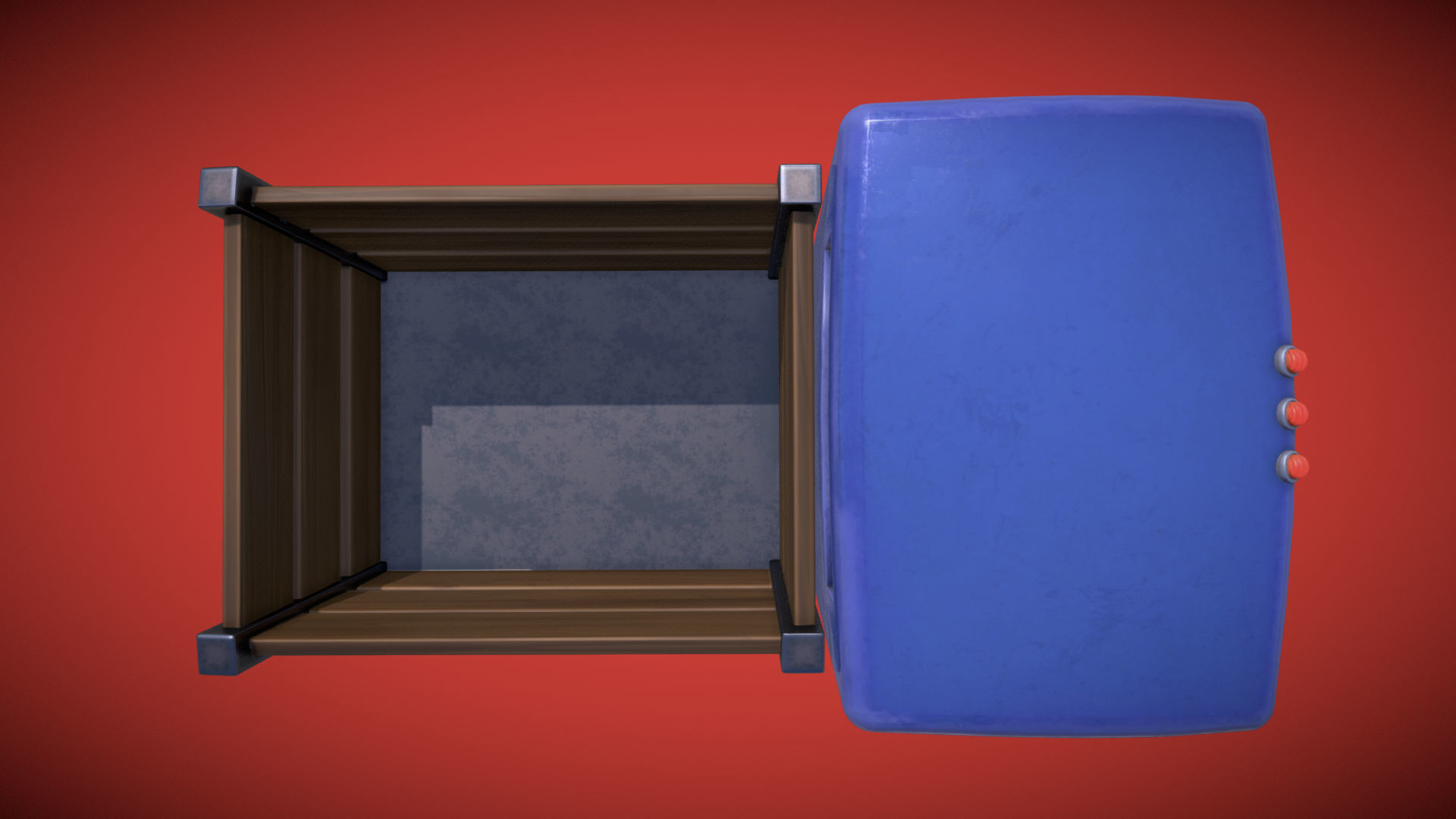 Stylized Trunk Truck Low-poly 3D model_7