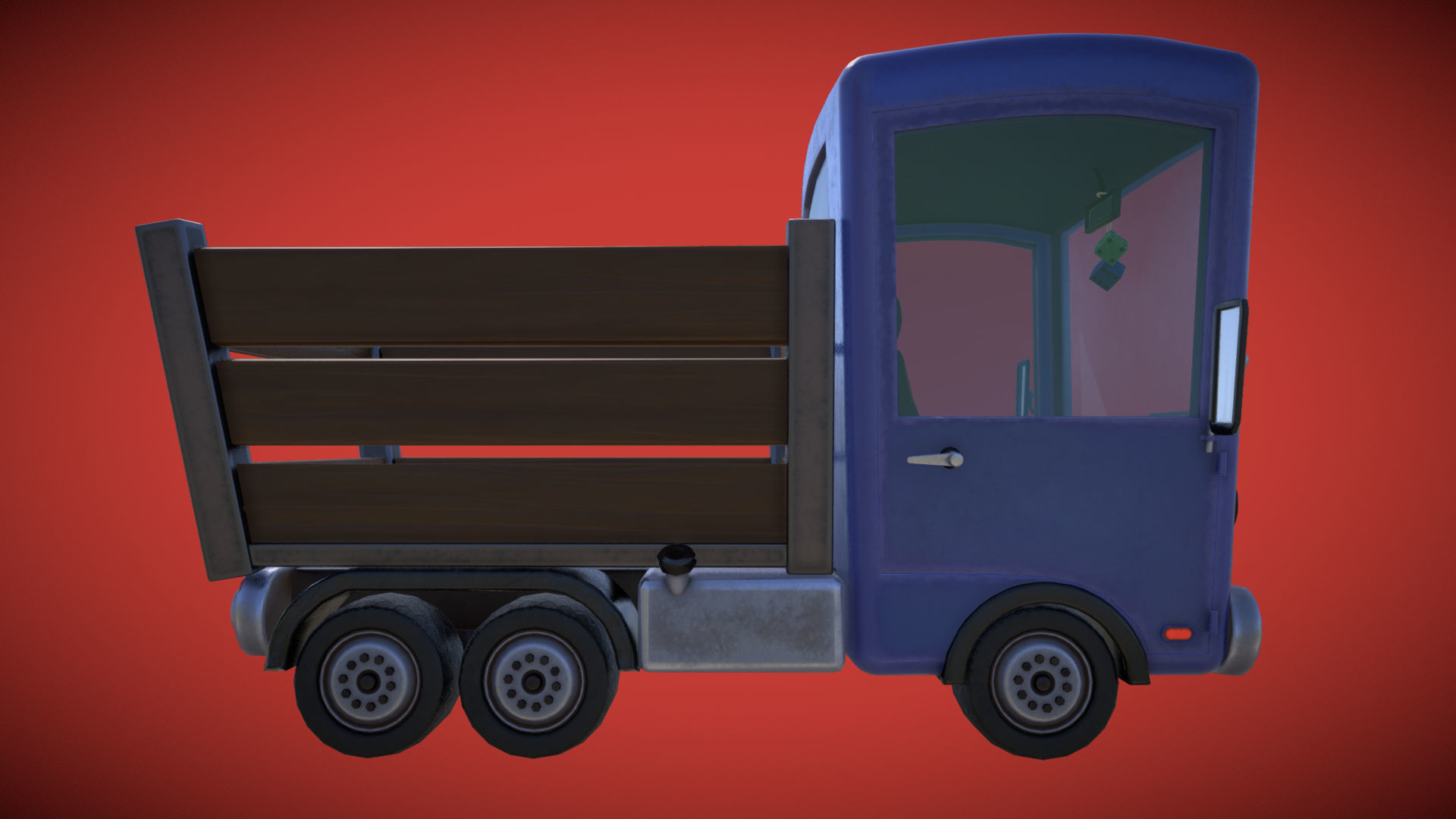 Stylized Trunk Truck Low-poly 3D model_4