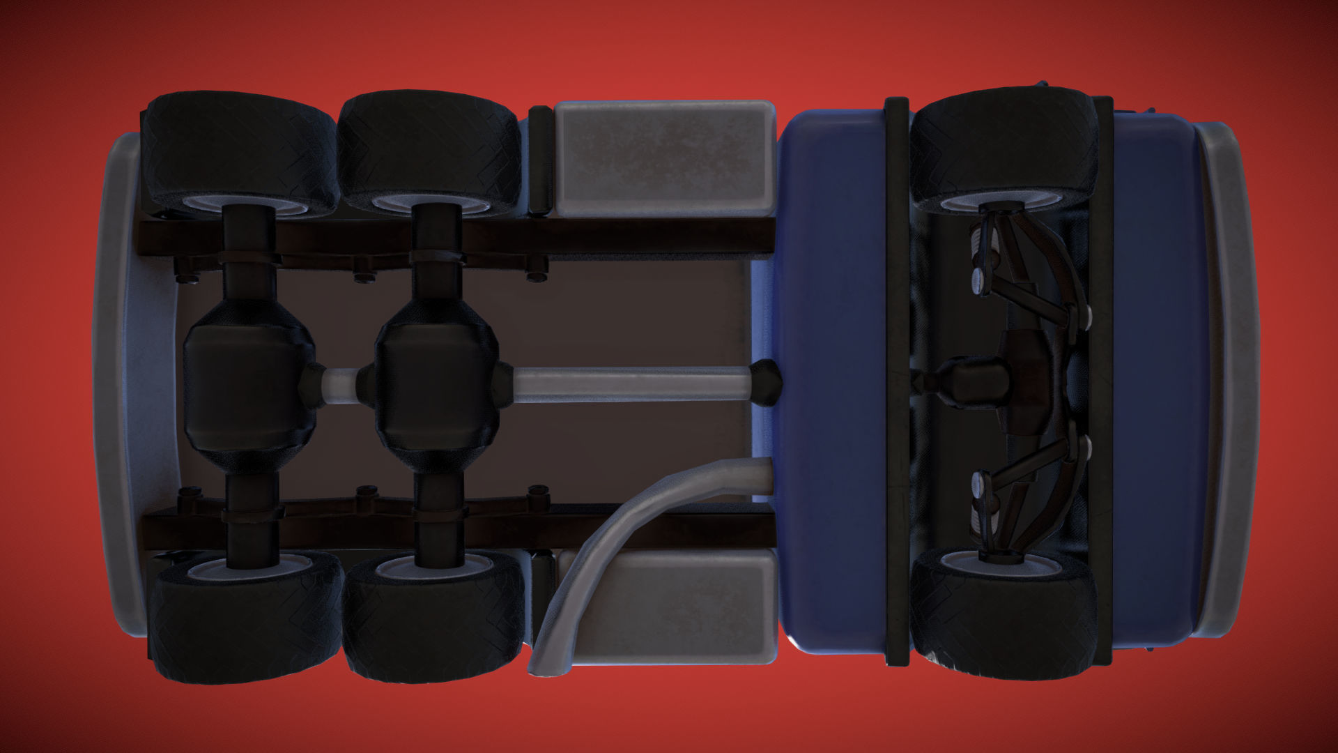 Stylized Trunk Truck Low-poly 3D model_8