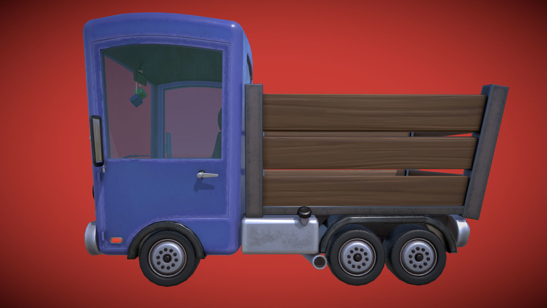 Stylized Trunk Truck Low-poly 3D model_2